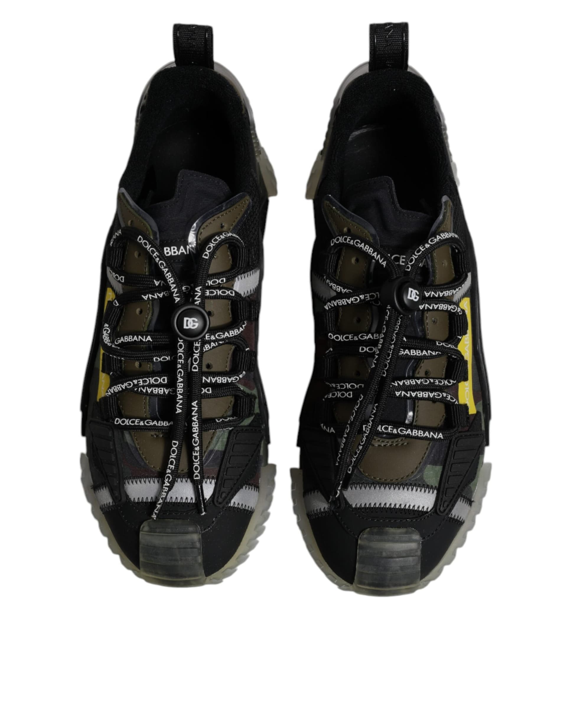 Dolce & Gabbana Black Green Camo NS1 Low Top Sneakers Shoes - 2