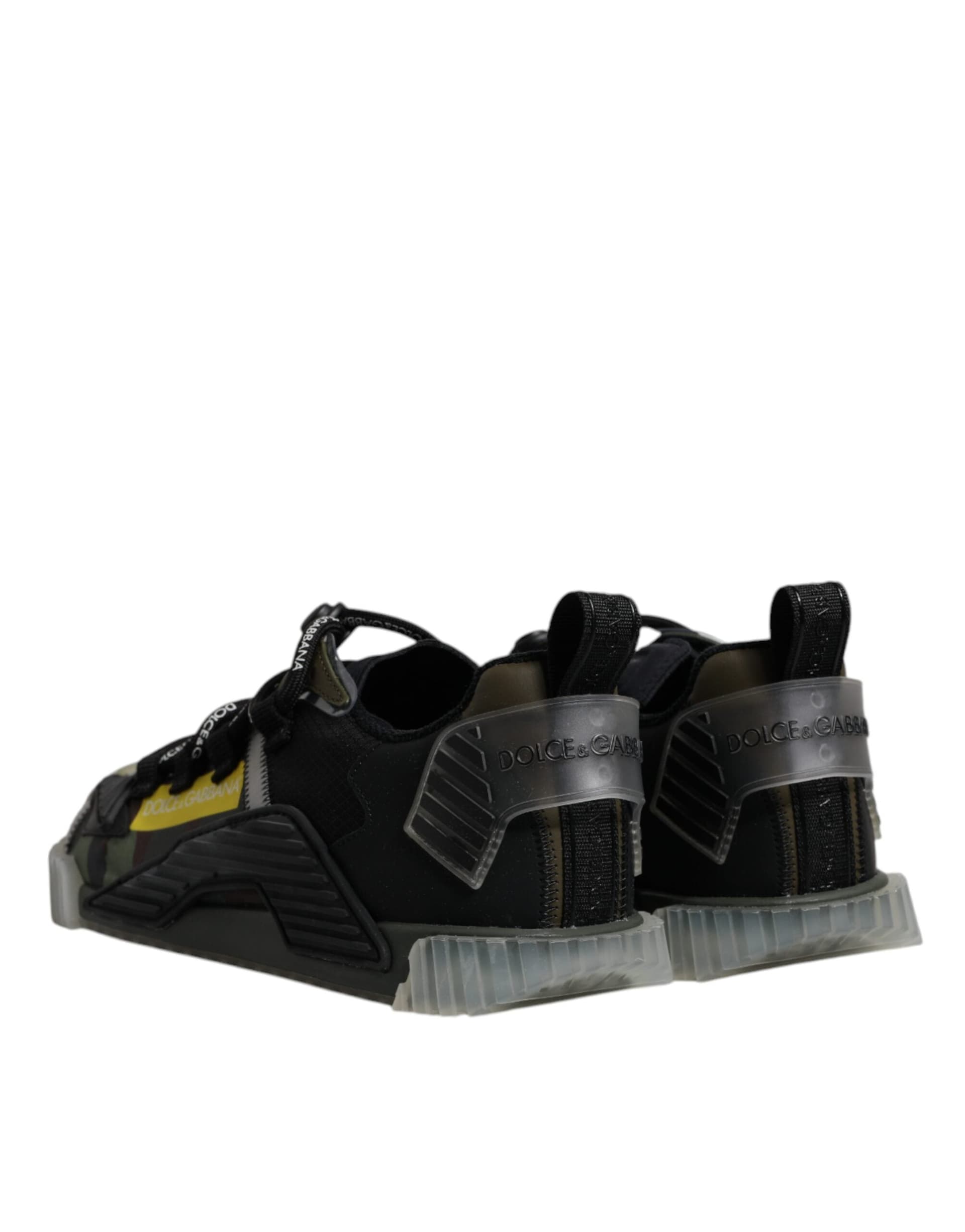 Dolce & Gabbana Black Green Camo NS1 Low Top Sneakers Shoes - 4