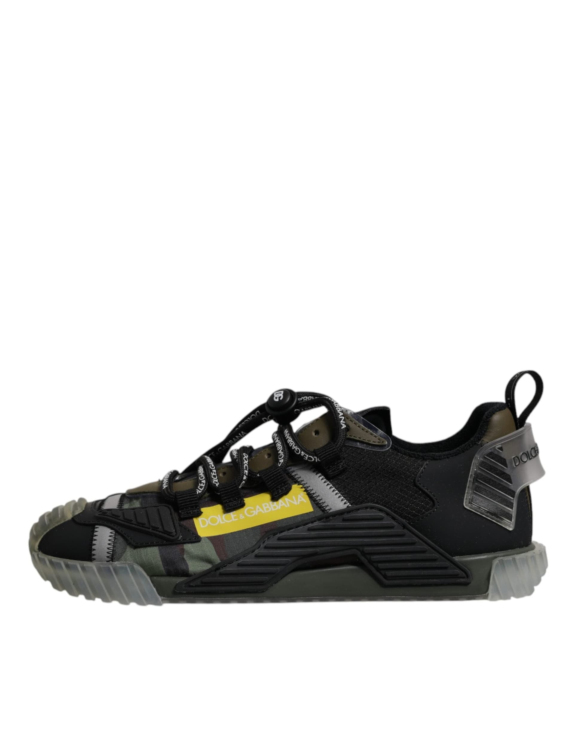 Dolce & Gabbana Black Green Camo NS1 Low Top Sneakers Shoes - 5