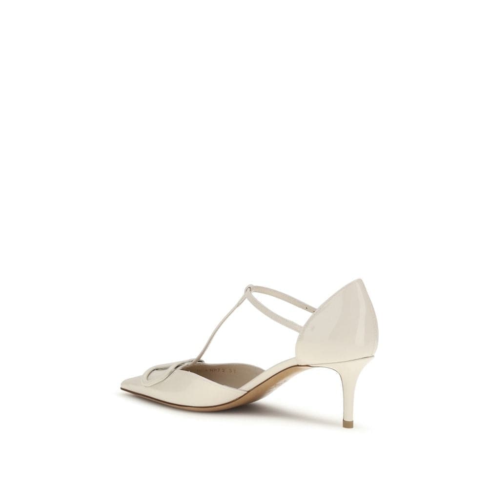 Valentino Garavani Beige Calf Leather Bos Taurus High Heel Pumps - 3