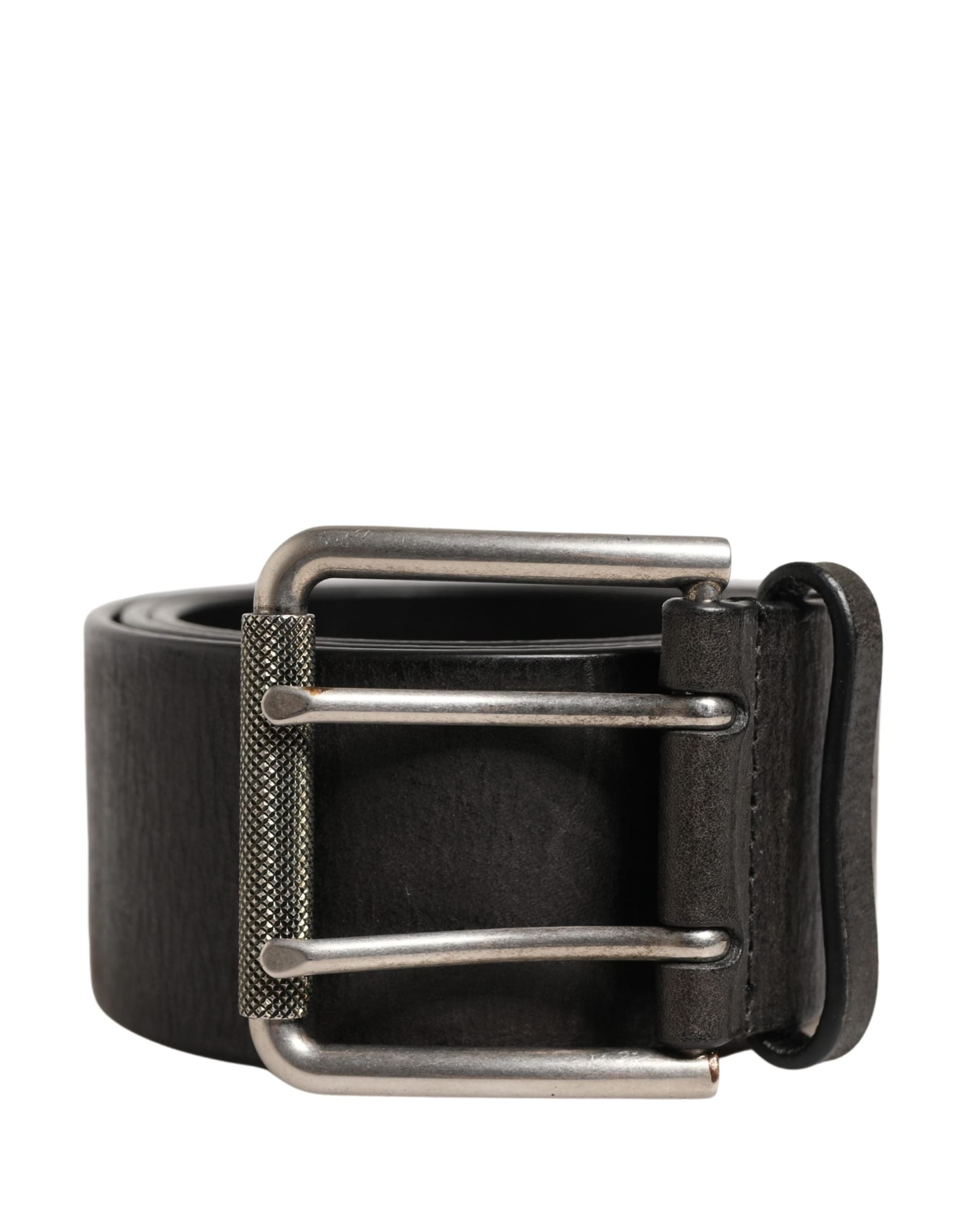Dolce & Gabbana Men Black Classic Leather Metal Buckle Belt - 2