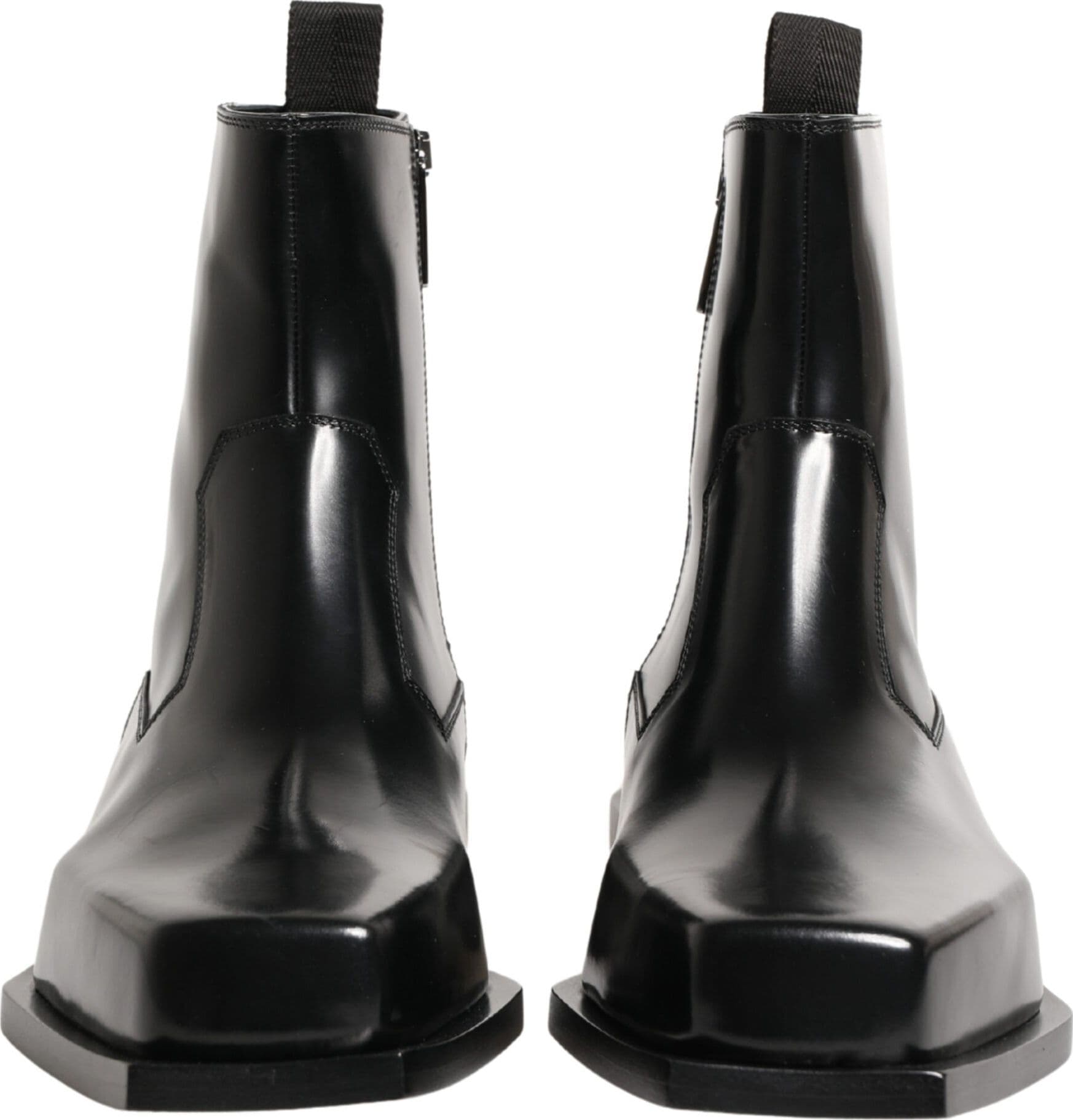 Dolce & Gabbana Black Leather Zip Closure Ankle Boots Shoes - 2