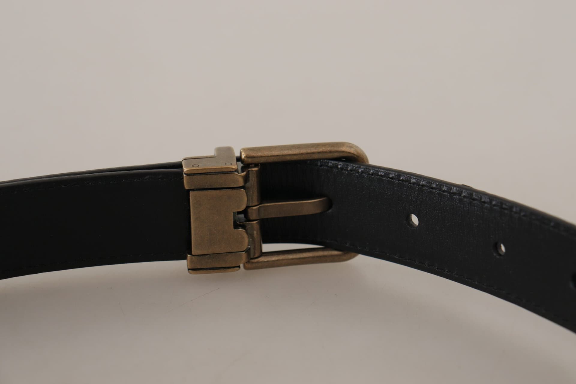 Dolce & Gabbana Brown Leather Leopard Print Bronze Metal Buckle Belt - 5