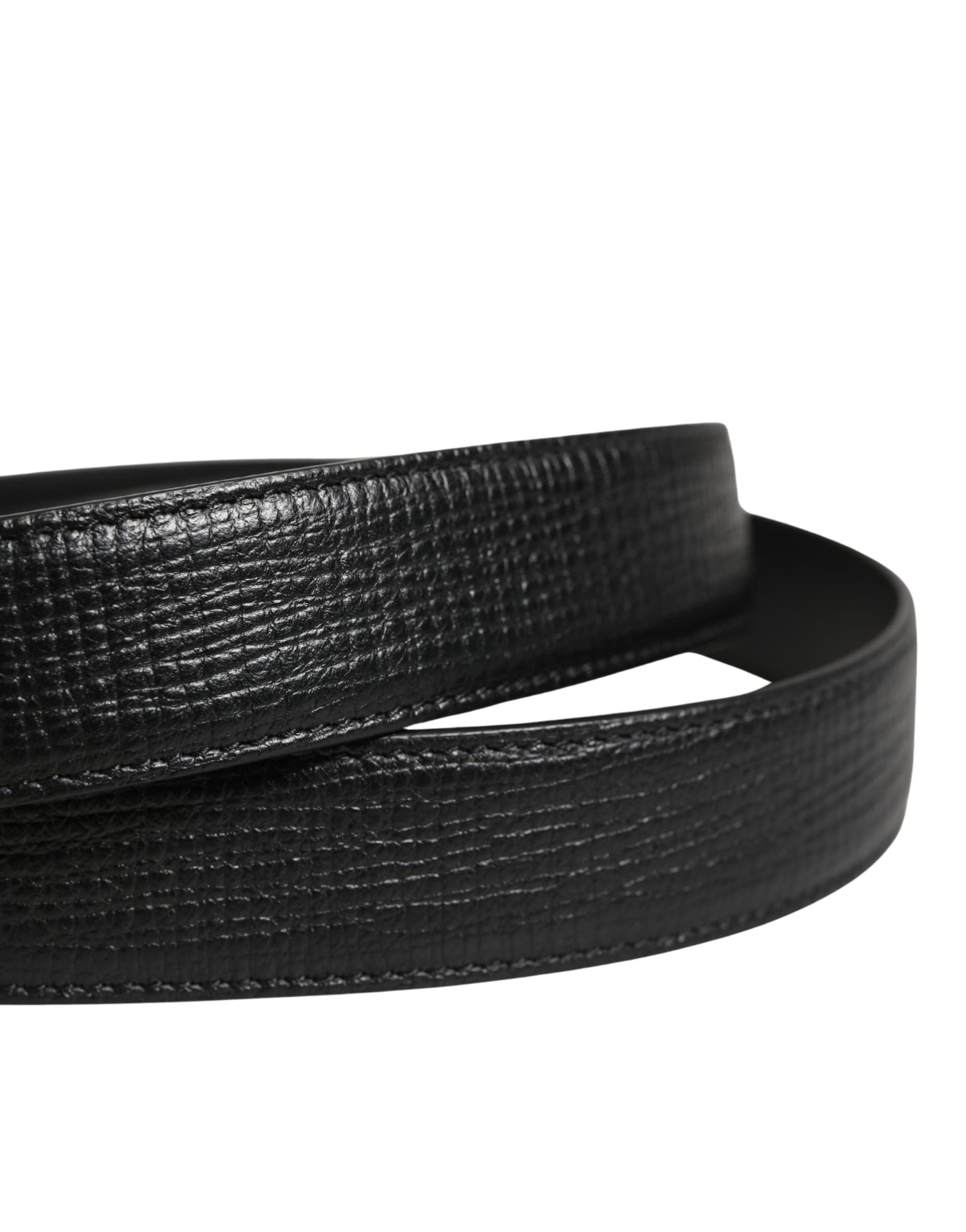 Dolce & Gabbana Men Black Classic Leather Metal Buckle Belt - 5