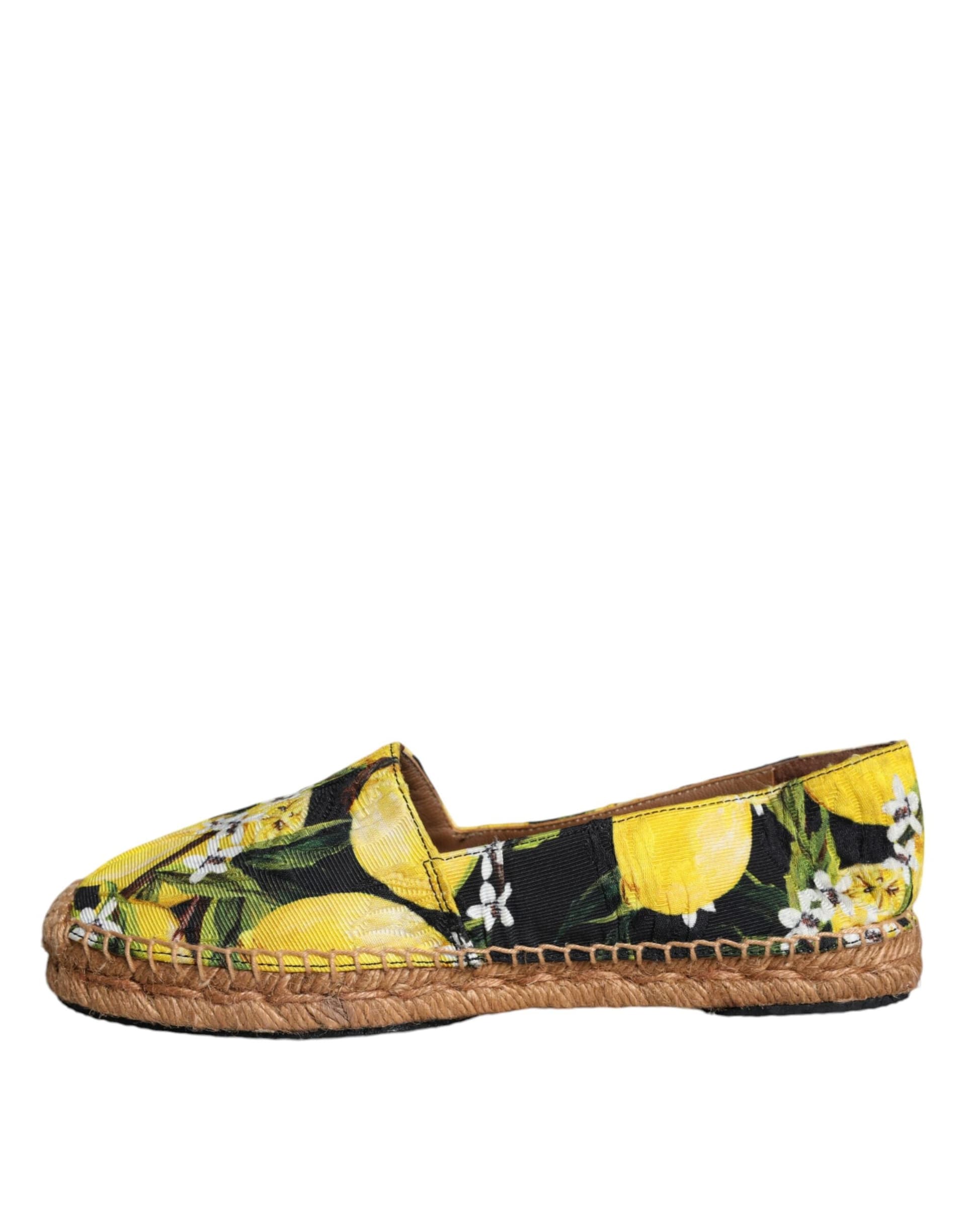 Dolce & Gabbana Multicolor Lemon Slip On Espadrilles Shoes - 5