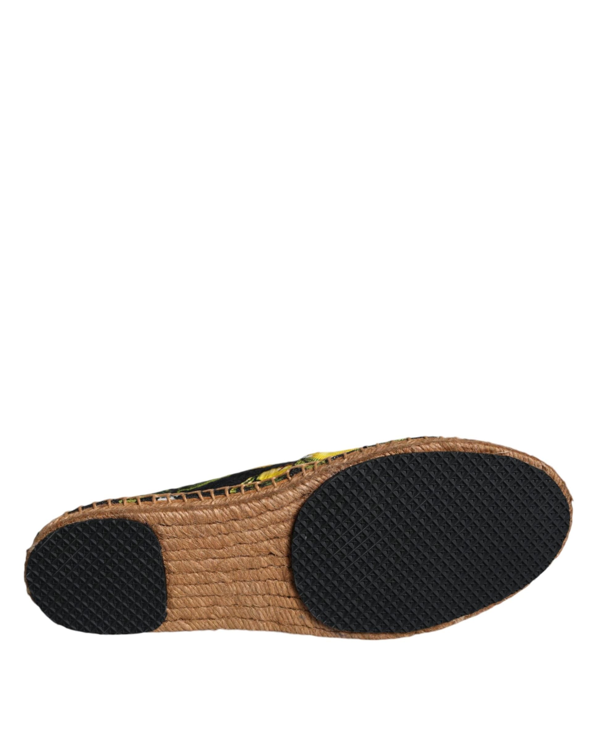Dolce & Gabbana Multicolor Lemon Slip On Espadrilles Shoes - 6