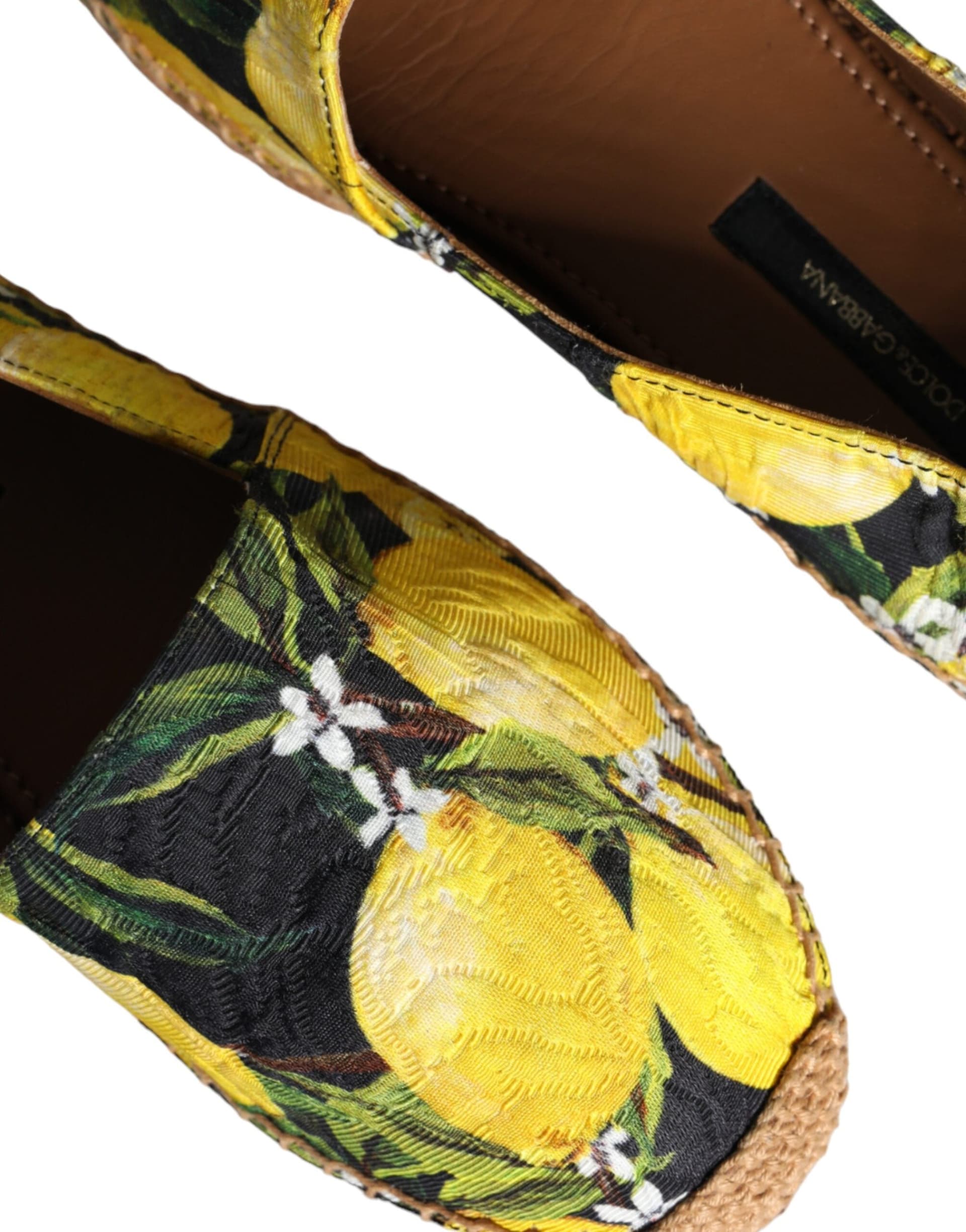 Dolce & Gabbana Multicolor Lemon Slip On Espadrilles Shoes - 7