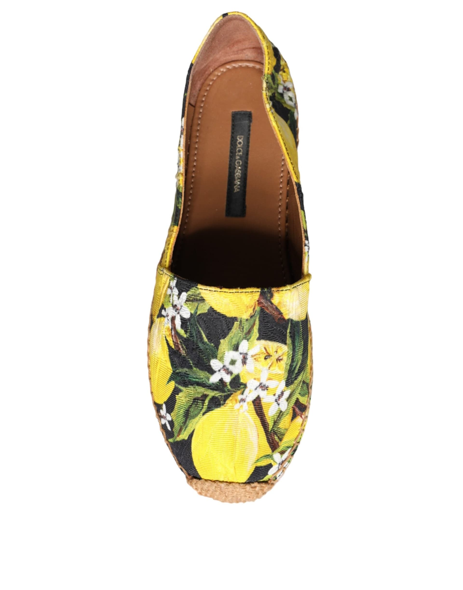 Dolce & Gabbana Multicolor Lemon Slip On Espadrilles Shoes - 8