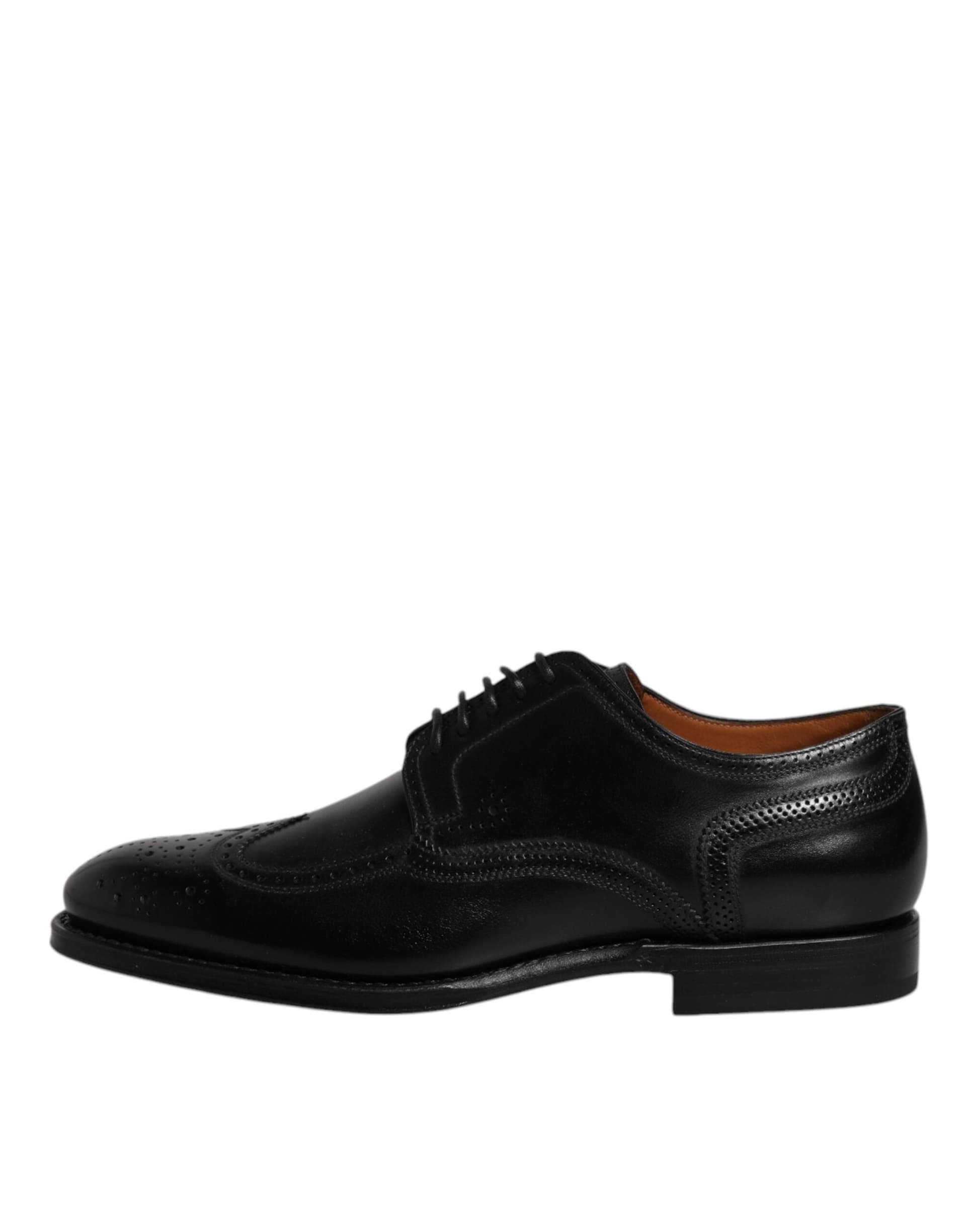 Dolce & Gabbana Black Leather Derby Wingtip Formal Shoes - 5