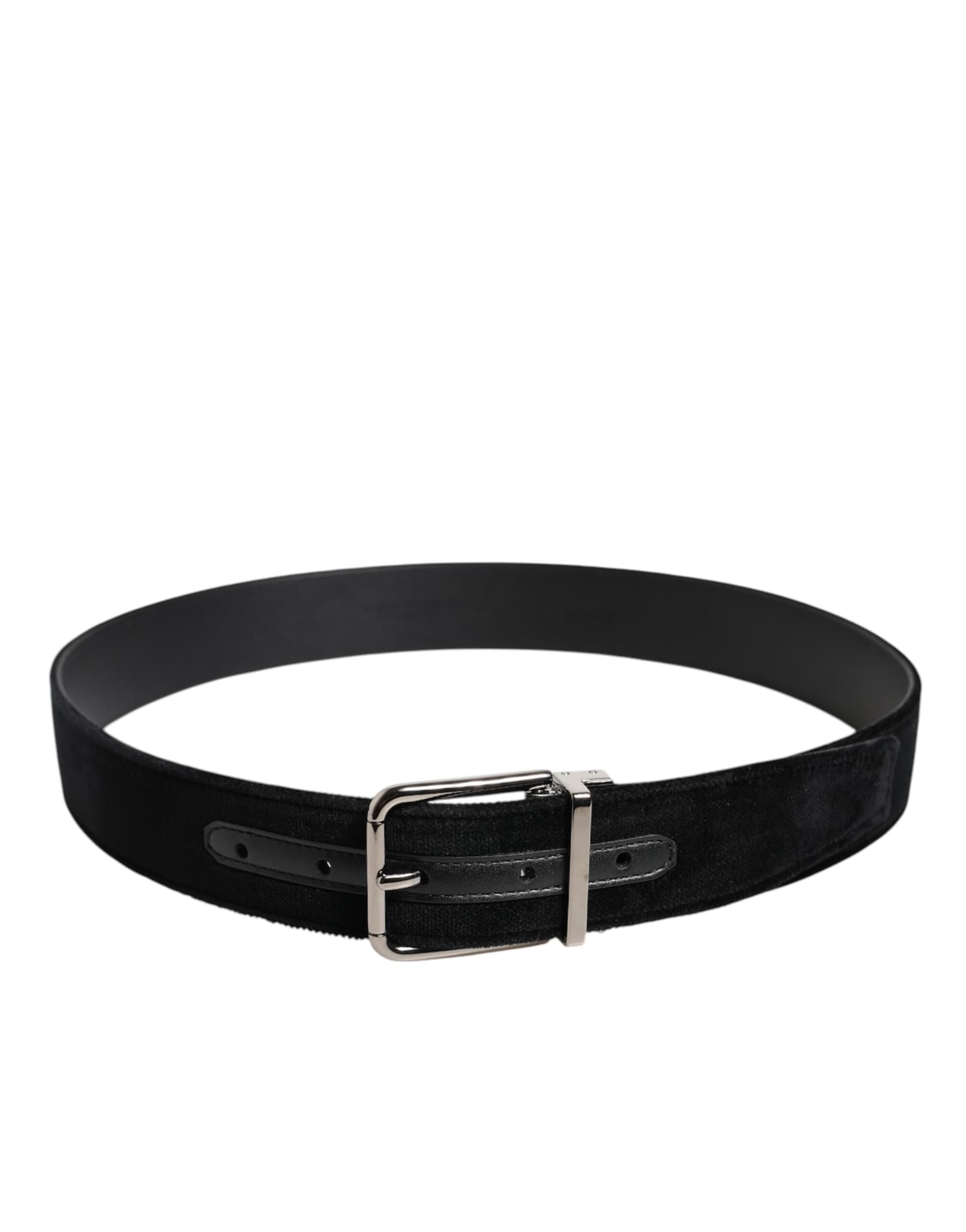 Dolce & Gabbana Black Cotton Silver Metal Buckle Belt - 3