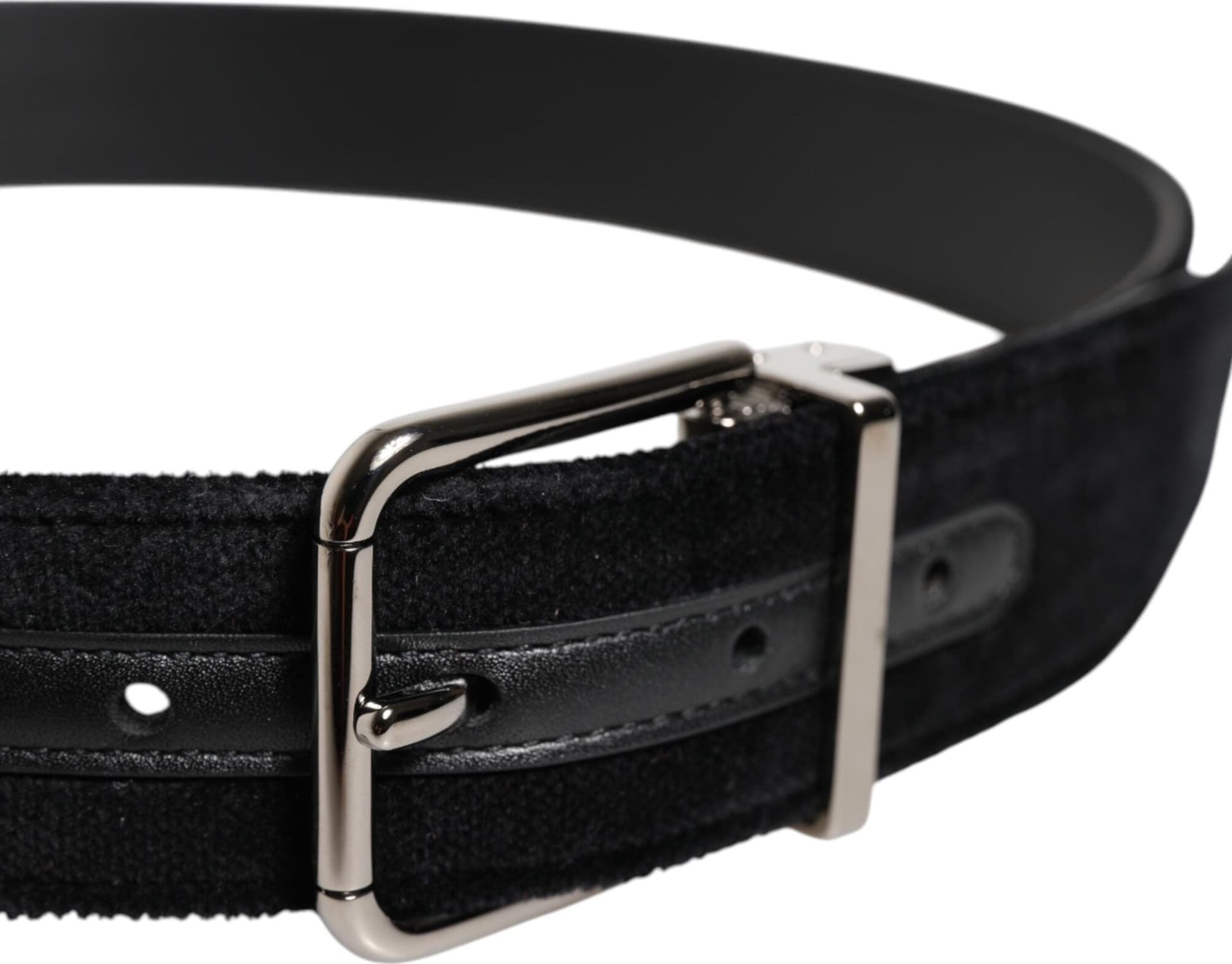 Dolce & Gabbana Black Cotton Silver Metal Buckle Belt - 4