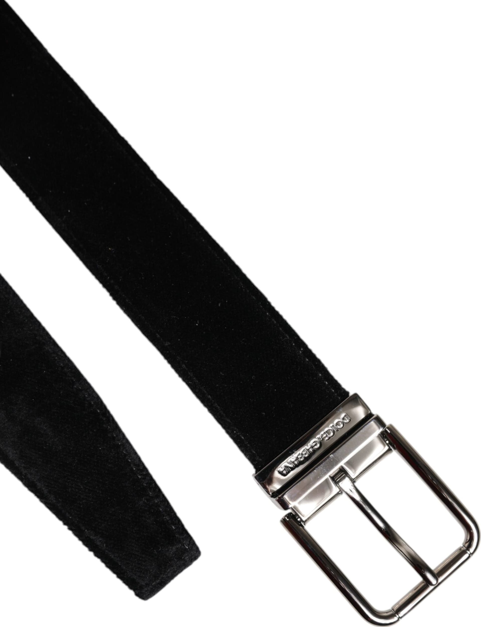 Dolce & Gabbana Black Cotton Silver Metal Buckle Belt - 6