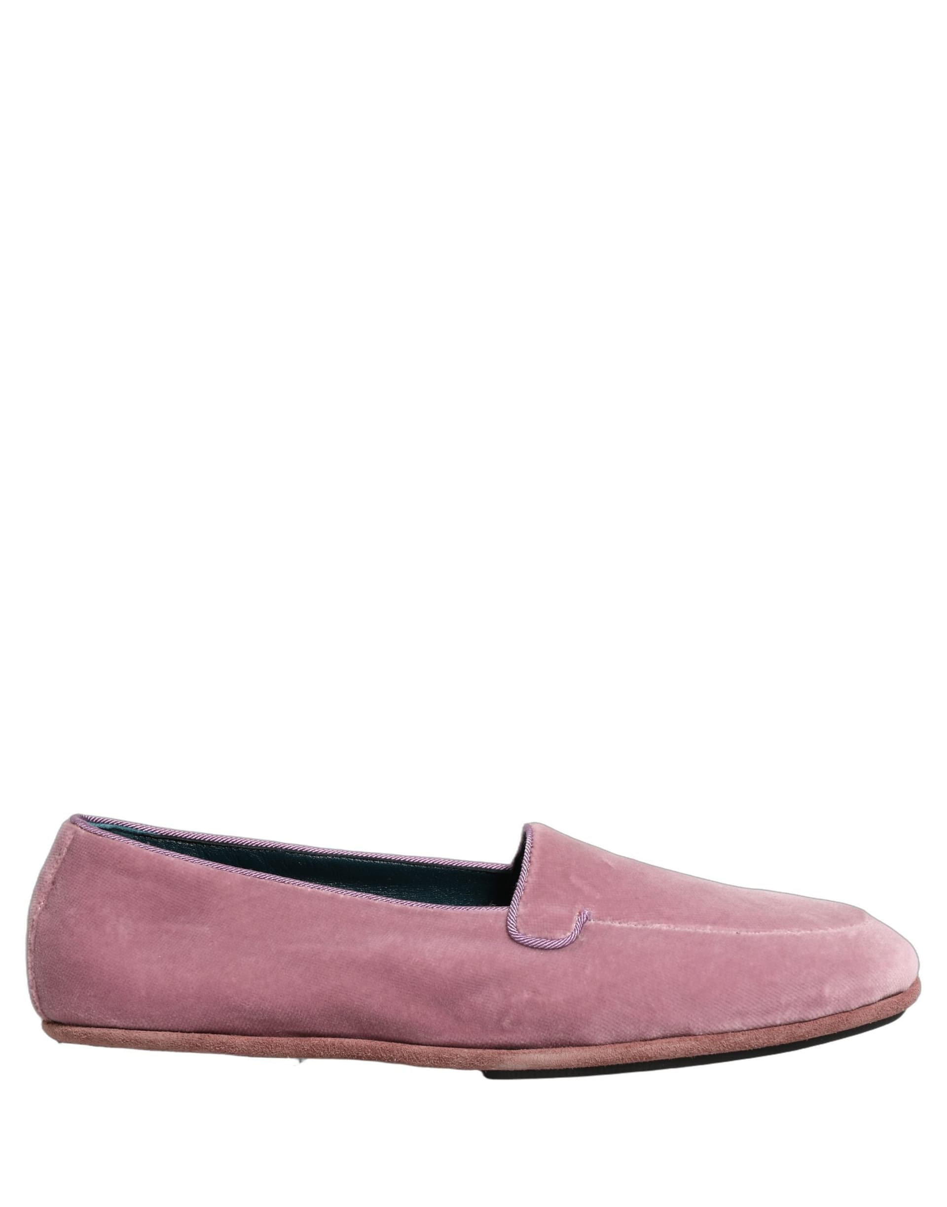 Dolce & Gabbana Pink Velvet Slip On Men Flats Loafers Shoes - 7