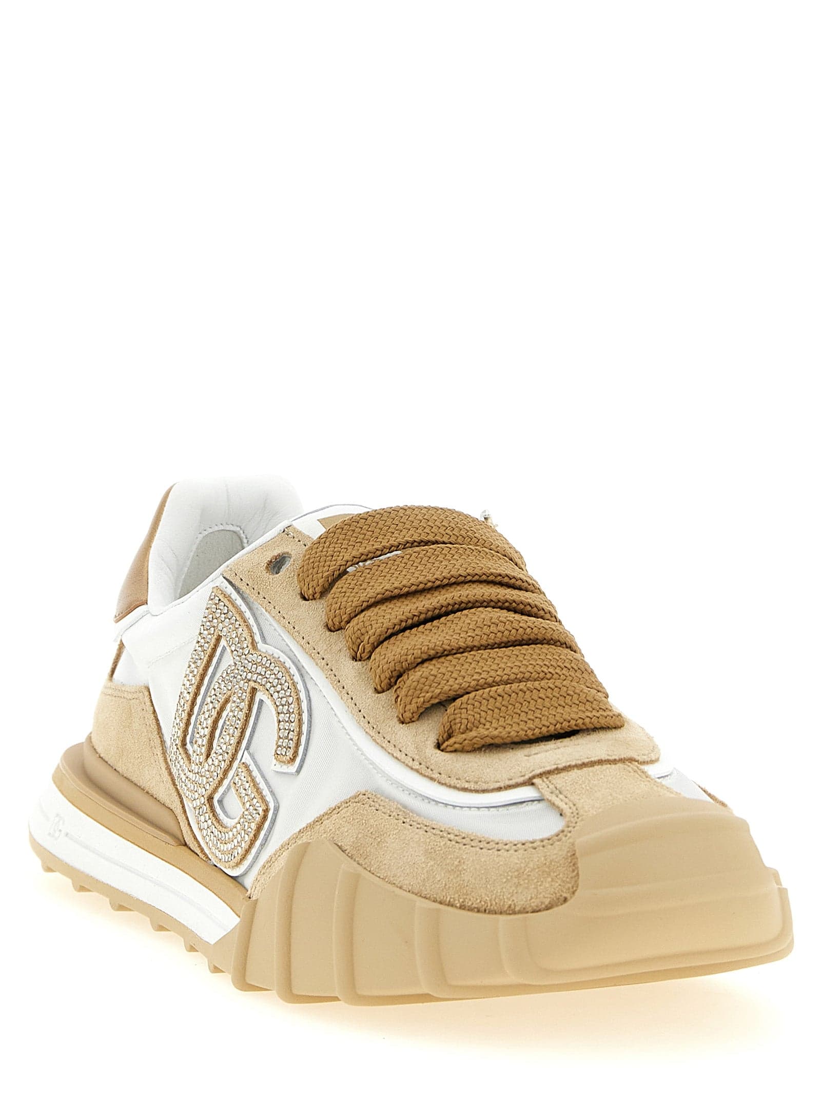 Dolce & Gabbana Beige Calfskin Athletic Sneakers - 2