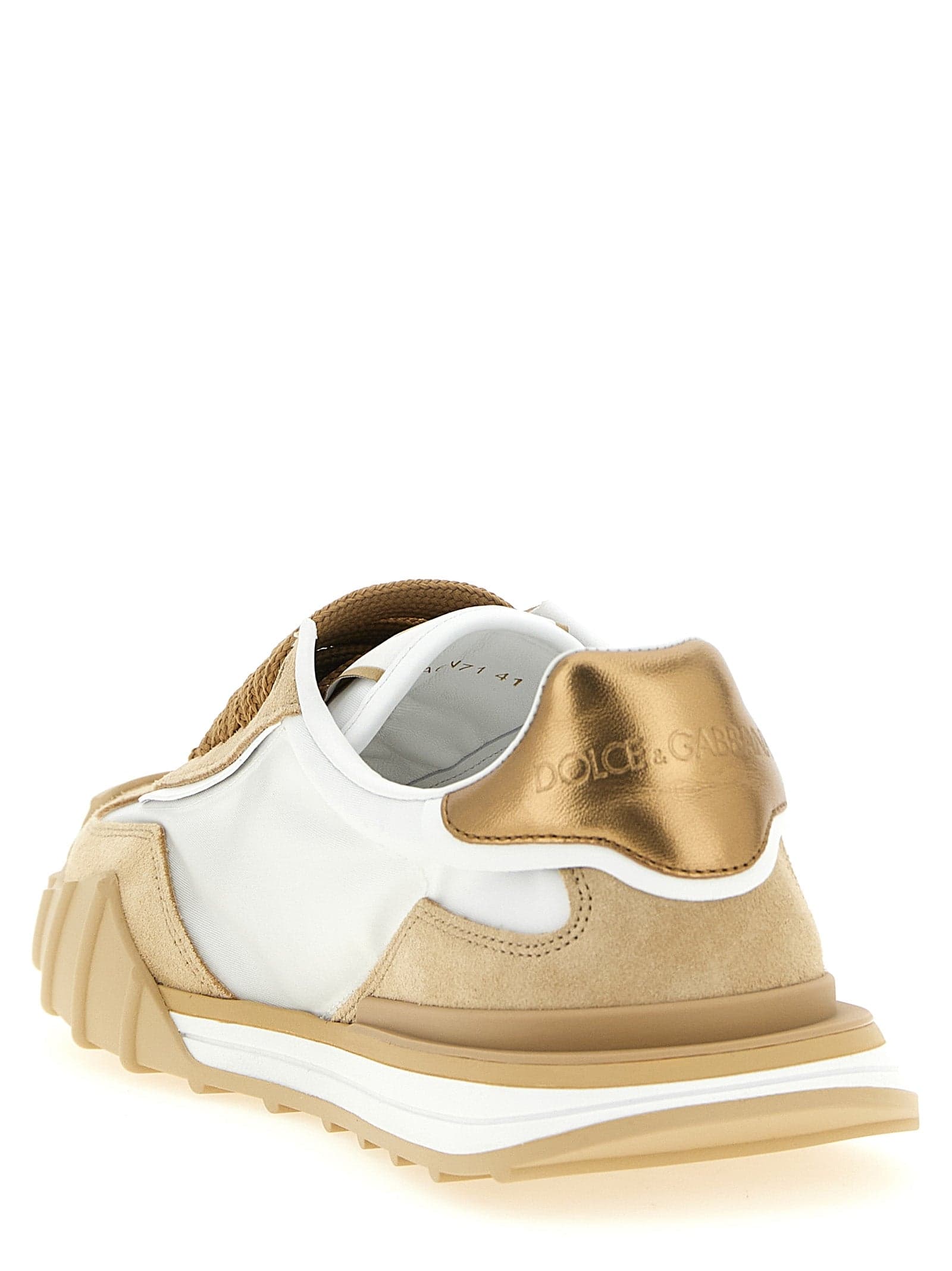 Dolce & Gabbana Beige Calfskin Athletic Sneakers - 3
