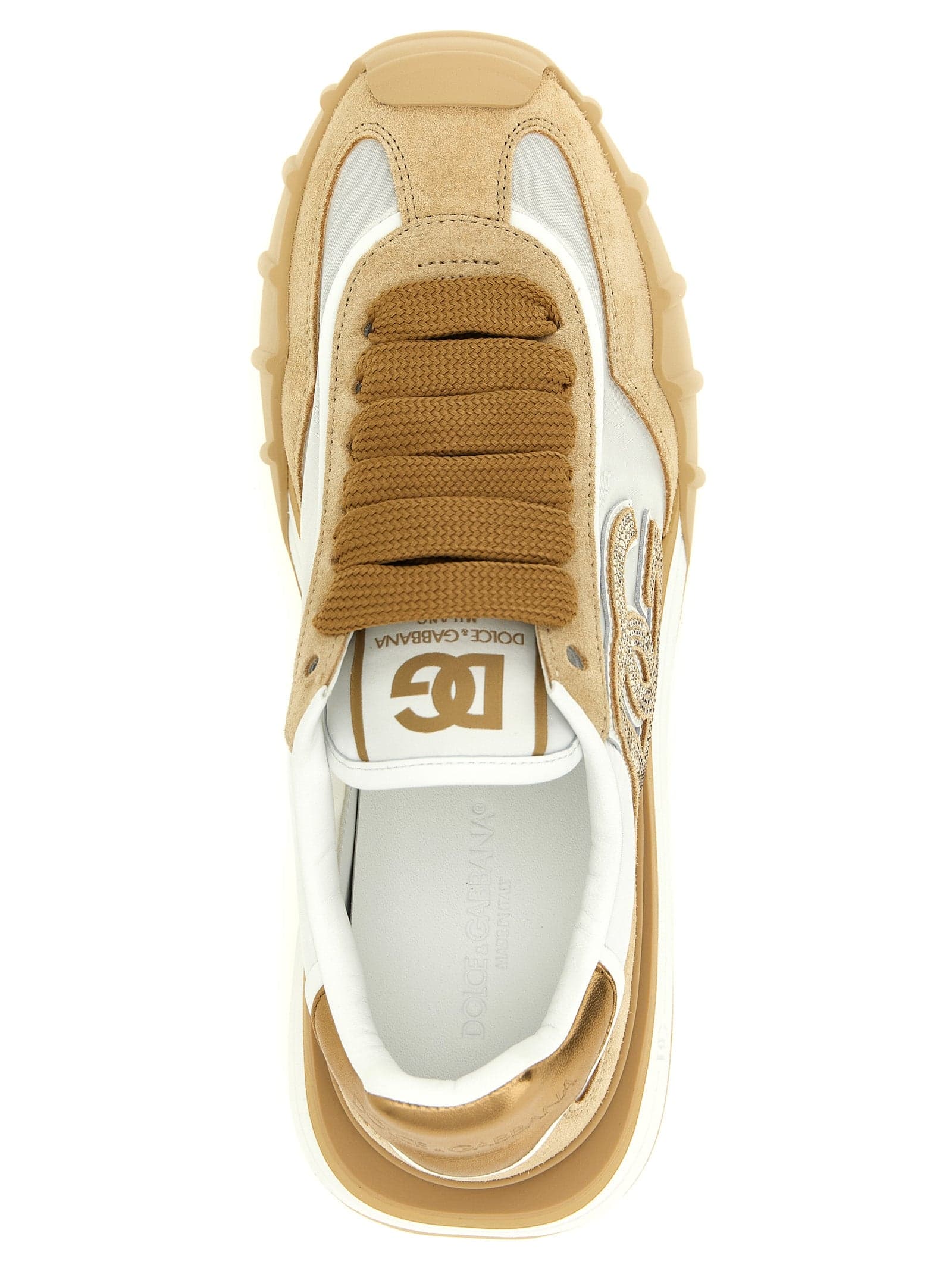 Dolce & Gabbana Beige Calfskin Athletic Sneakers - 4
