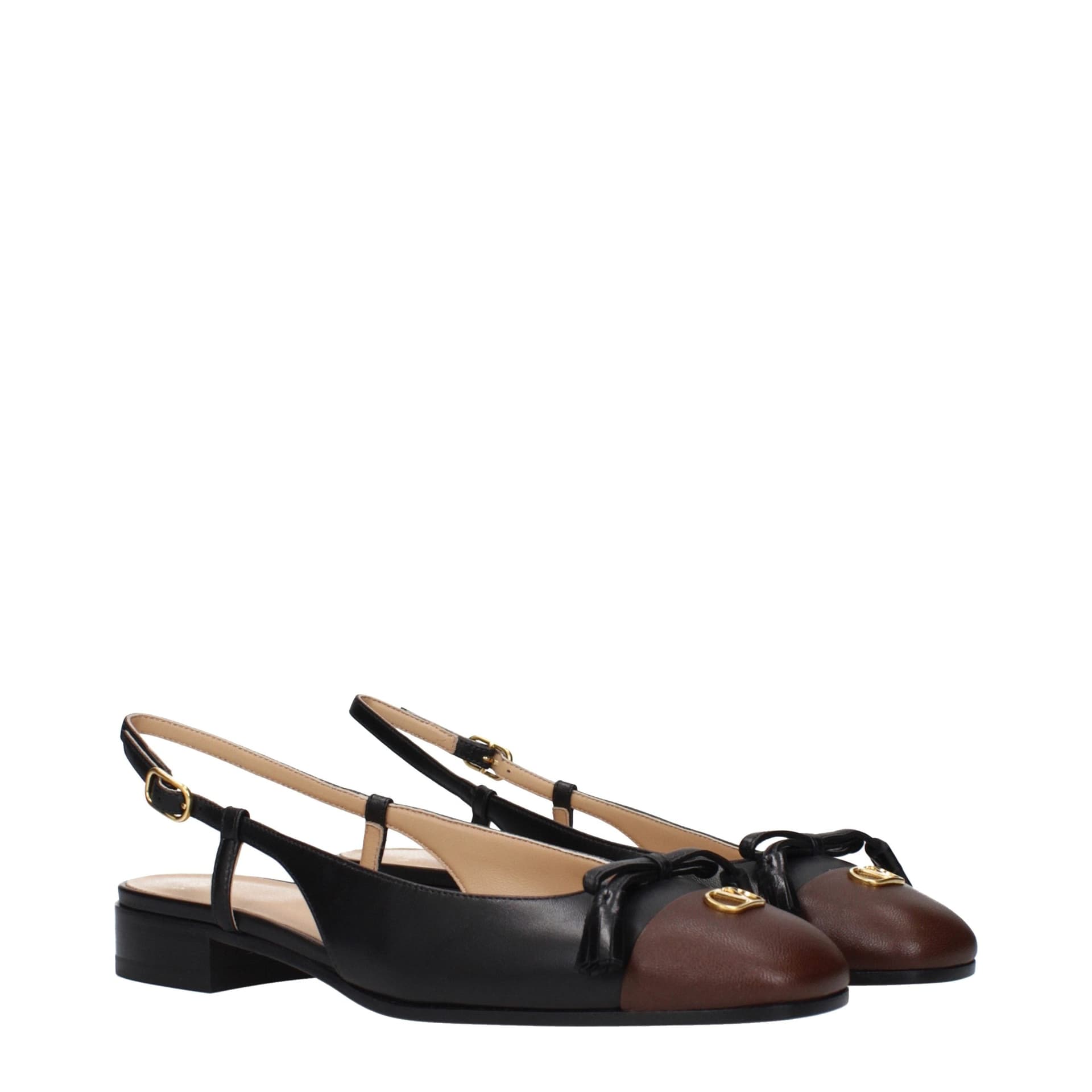 Valentino Garavani Black Leather Ballet Flats - 2