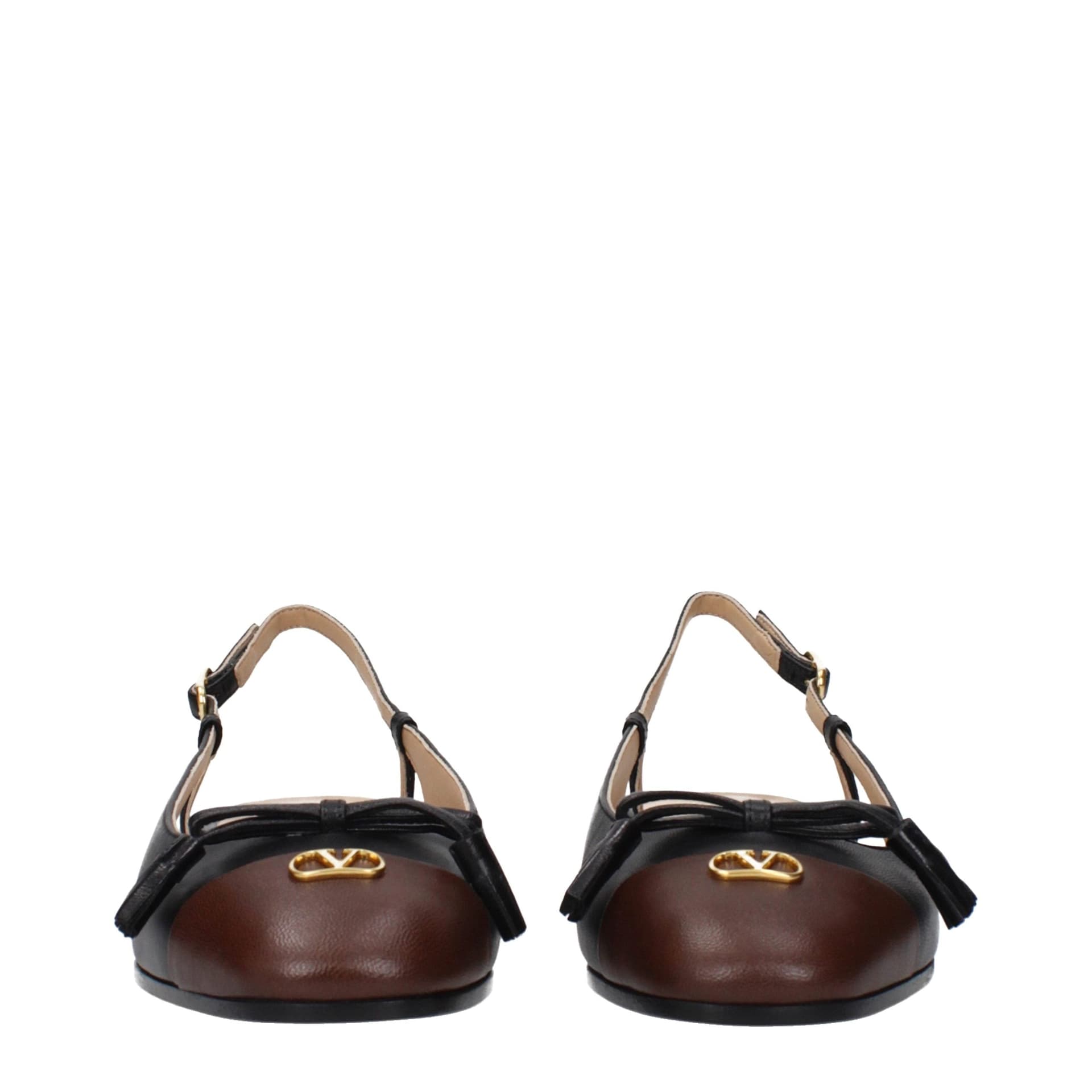 Valentino Garavani Black Leather Ballet Flats - 3