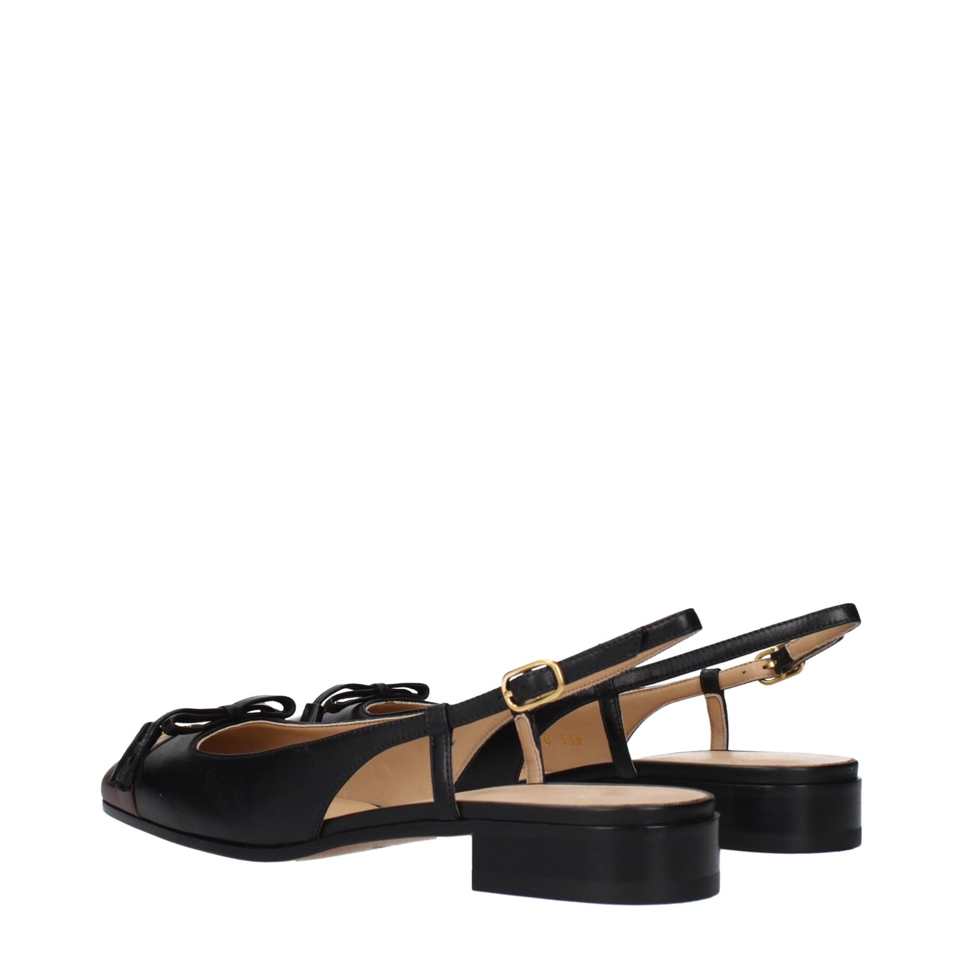 Valentino Garavani Black Leather Ballet Flats - 4