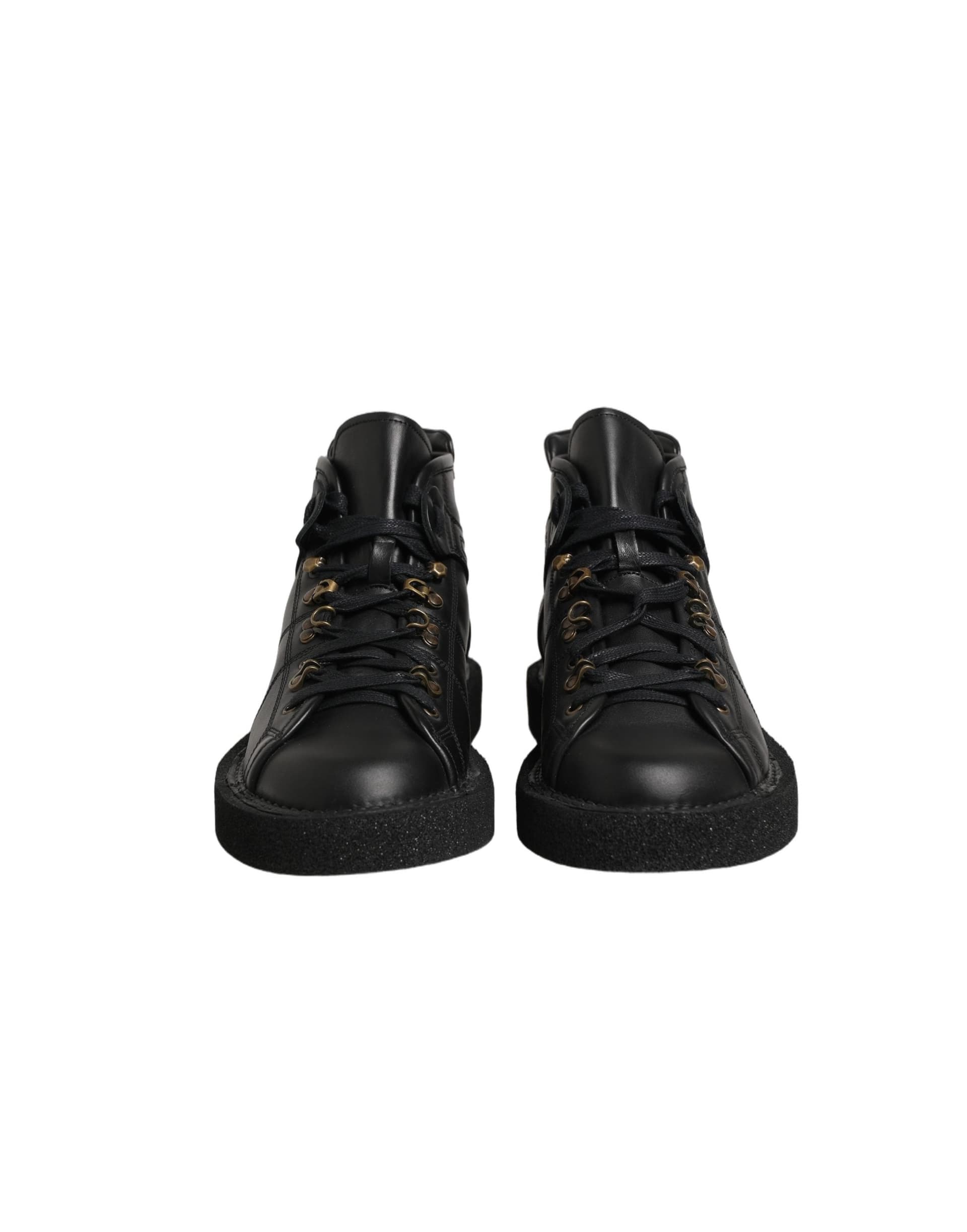 Dolce & Gabbana Black Leather Lace Up Men Ankle Boots Shoes - 4