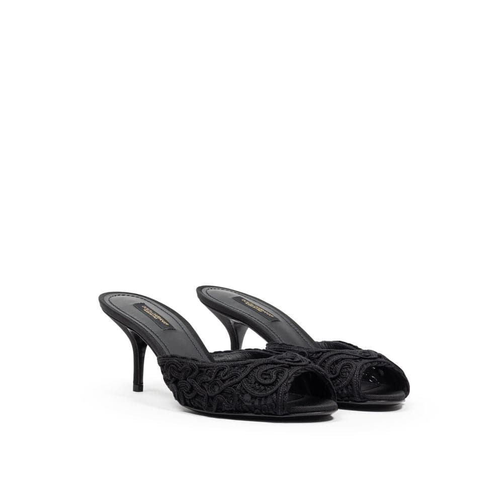 Dolce & Gabbana Black Cotton Mules - 2