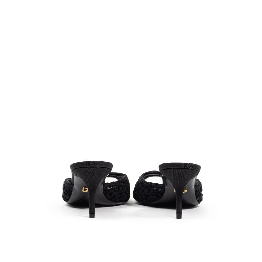 Dolce & Gabbana Black Cotton Mules - 3