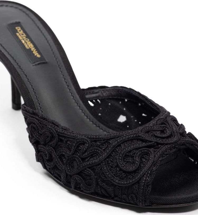 Dolce & Gabbana Black Cotton Mules - 4
