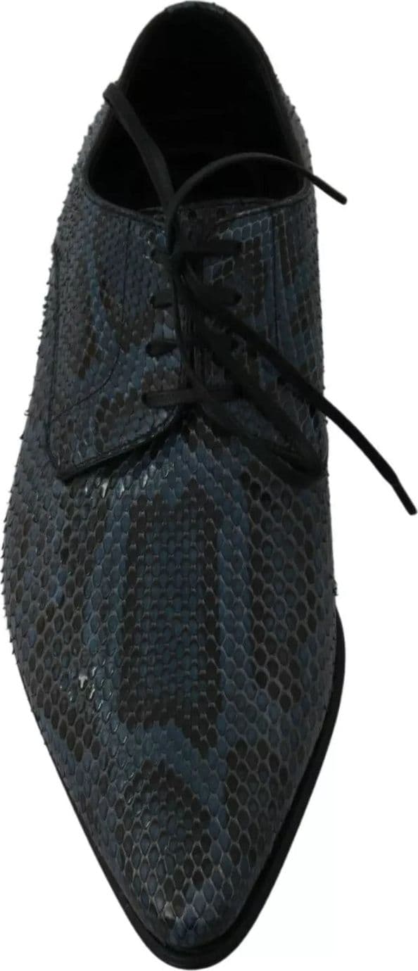 Dolce & Gabbana Blue Python Leather Snakeskin Shoes - 4