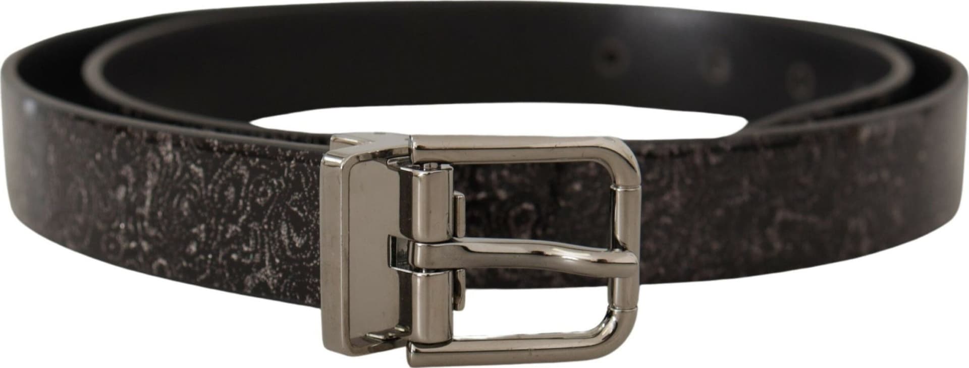 Dolce & Gabbana Black Goccia Glitter Patent Leather Buckle Vernice Belt - 3