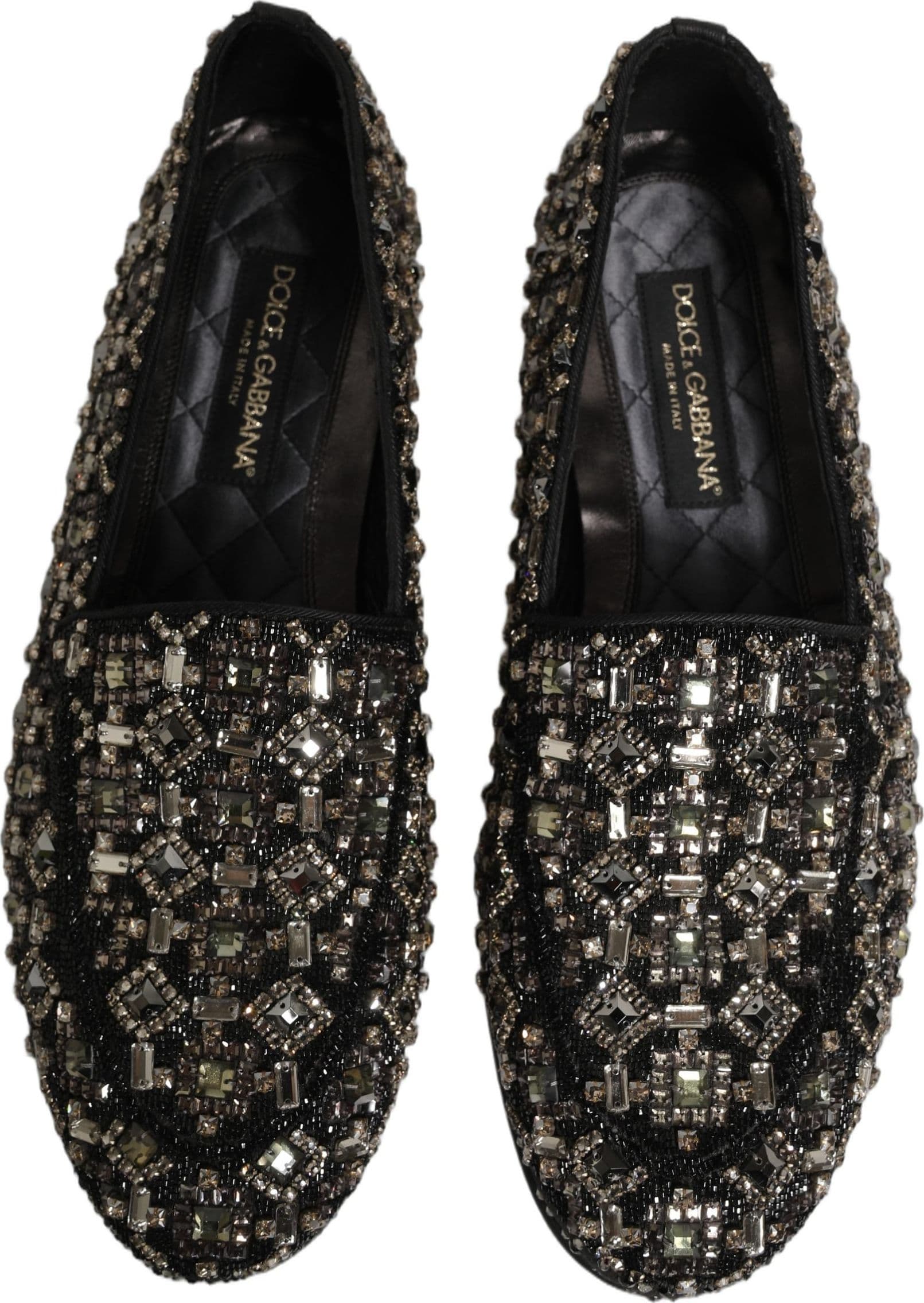 Dolce & Gabbana Black Crystal Embellished Dress Loafers Shoes - 3