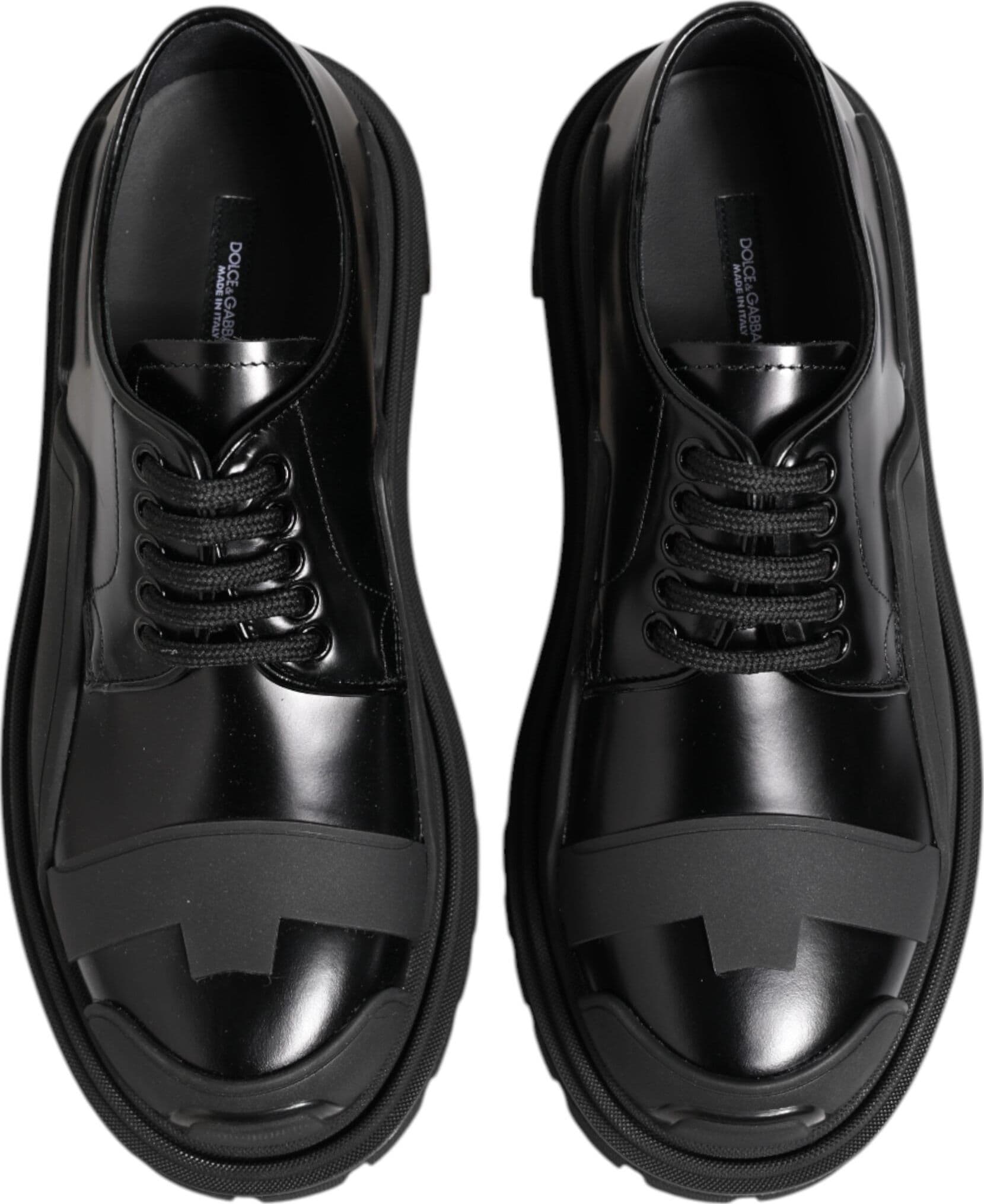Dolce & Gabbana Black Patent Leather Trekking Derby Shoes - 2
