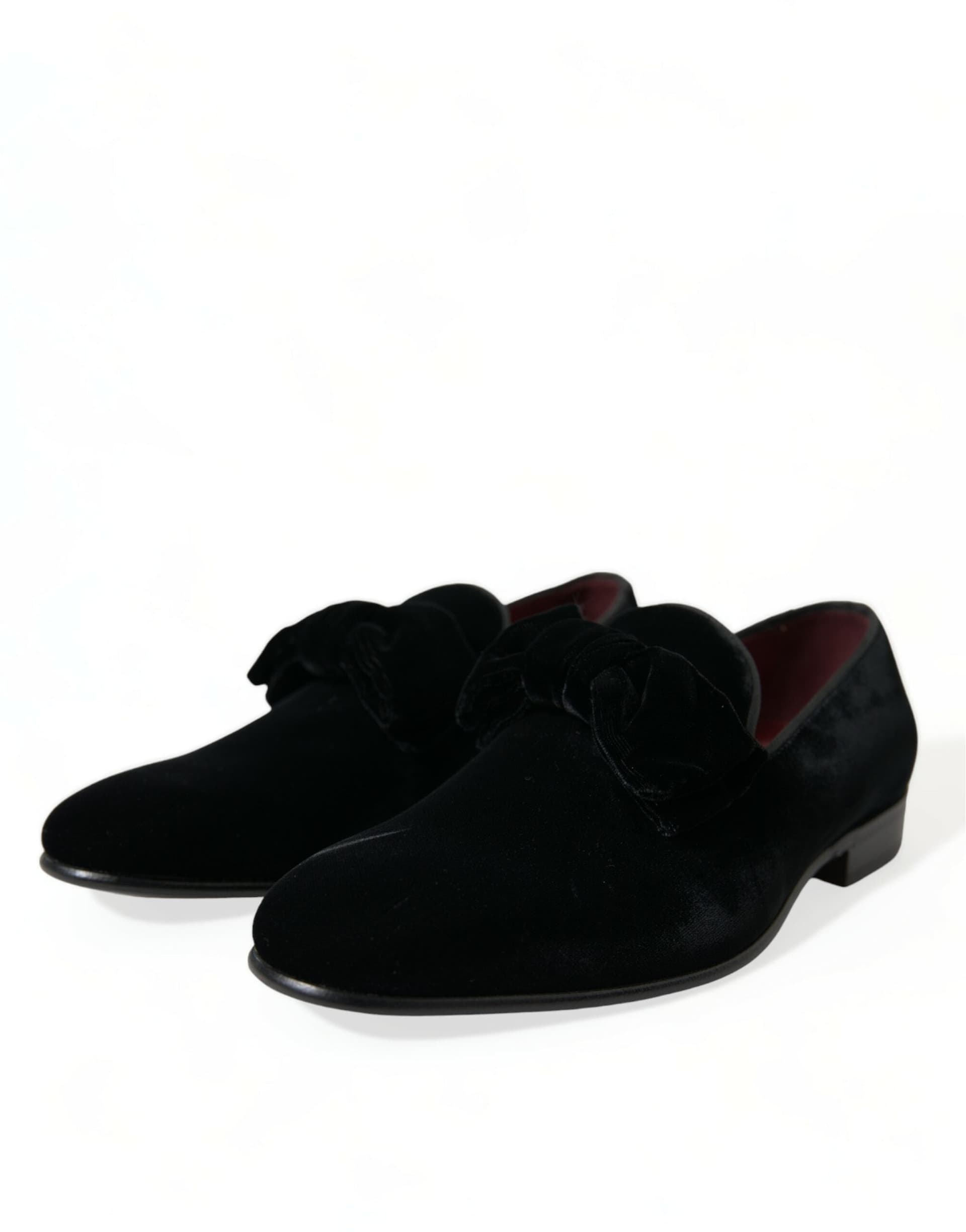 Dolce & Gabbana Black Velvet Loafers Formal Dress Shoes - 2
