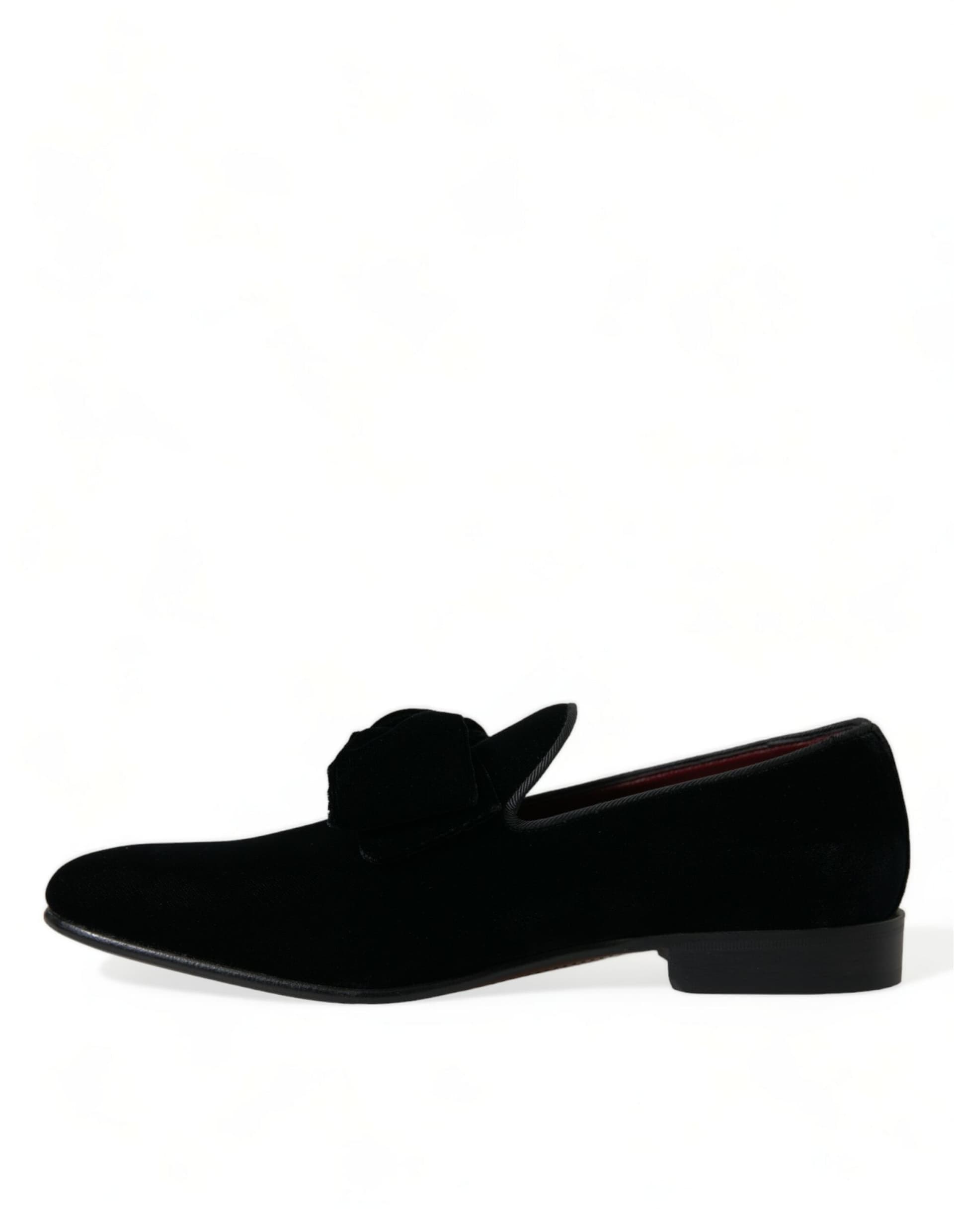 Dolce & Gabbana Black Velvet Loafers Formal Dress Shoes - 4
