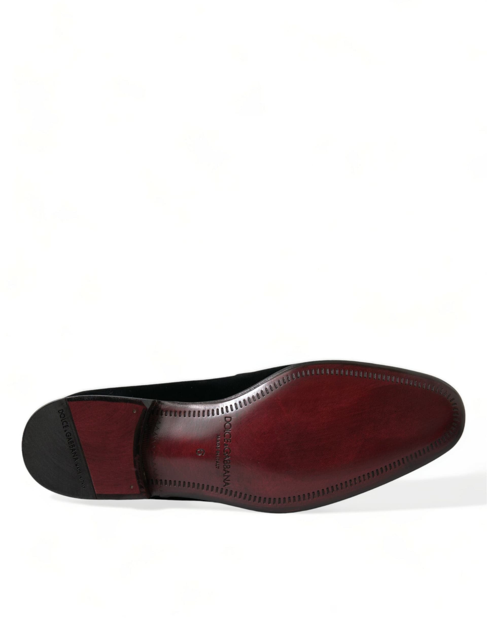 Dolce & Gabbana Black Velvet Loafers Formal Dress Shoes - 6