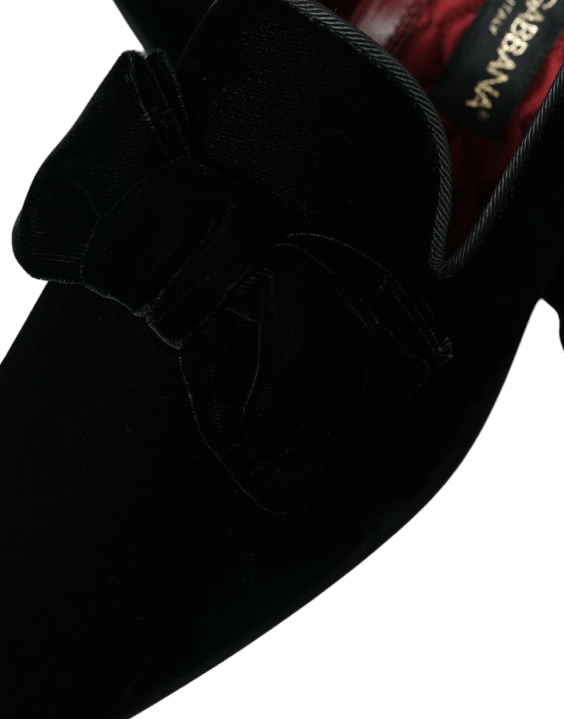 Dolce & Gabbana Black Velvet Loafers Formal Dress Shoes - 8