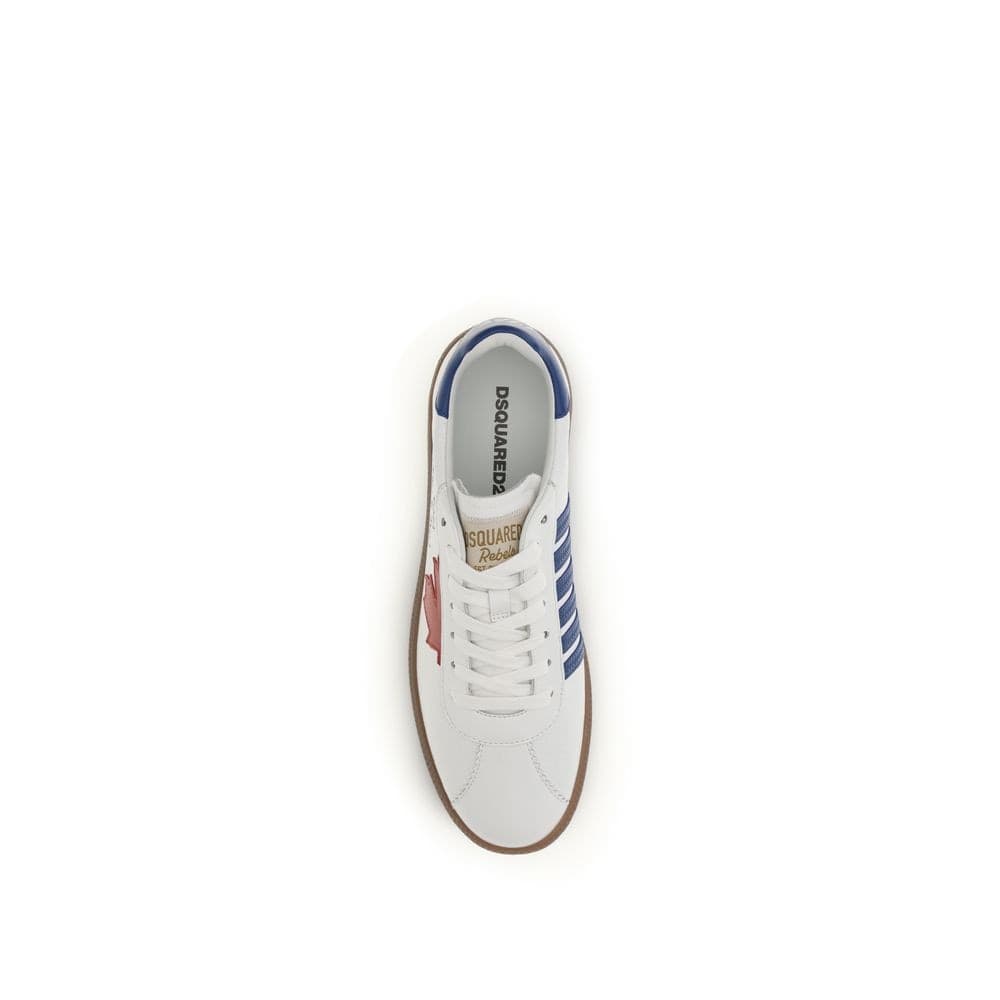 Dsquared² White Calf Leather Bos Taurus Chunky Sneakers - 4