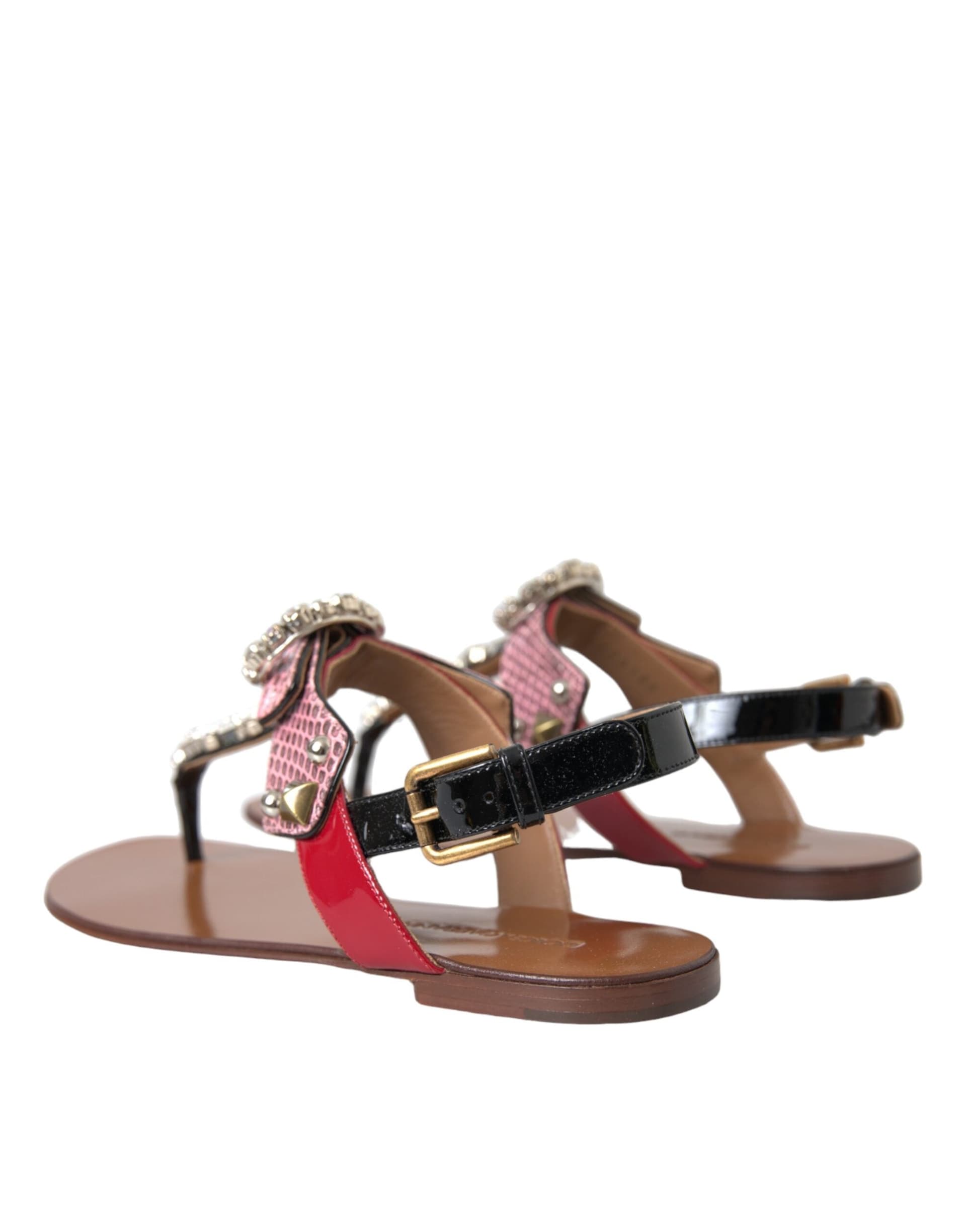 Dolce & Gabbana Multicolor Crystal Sandals Flip Flops Shoes - 3