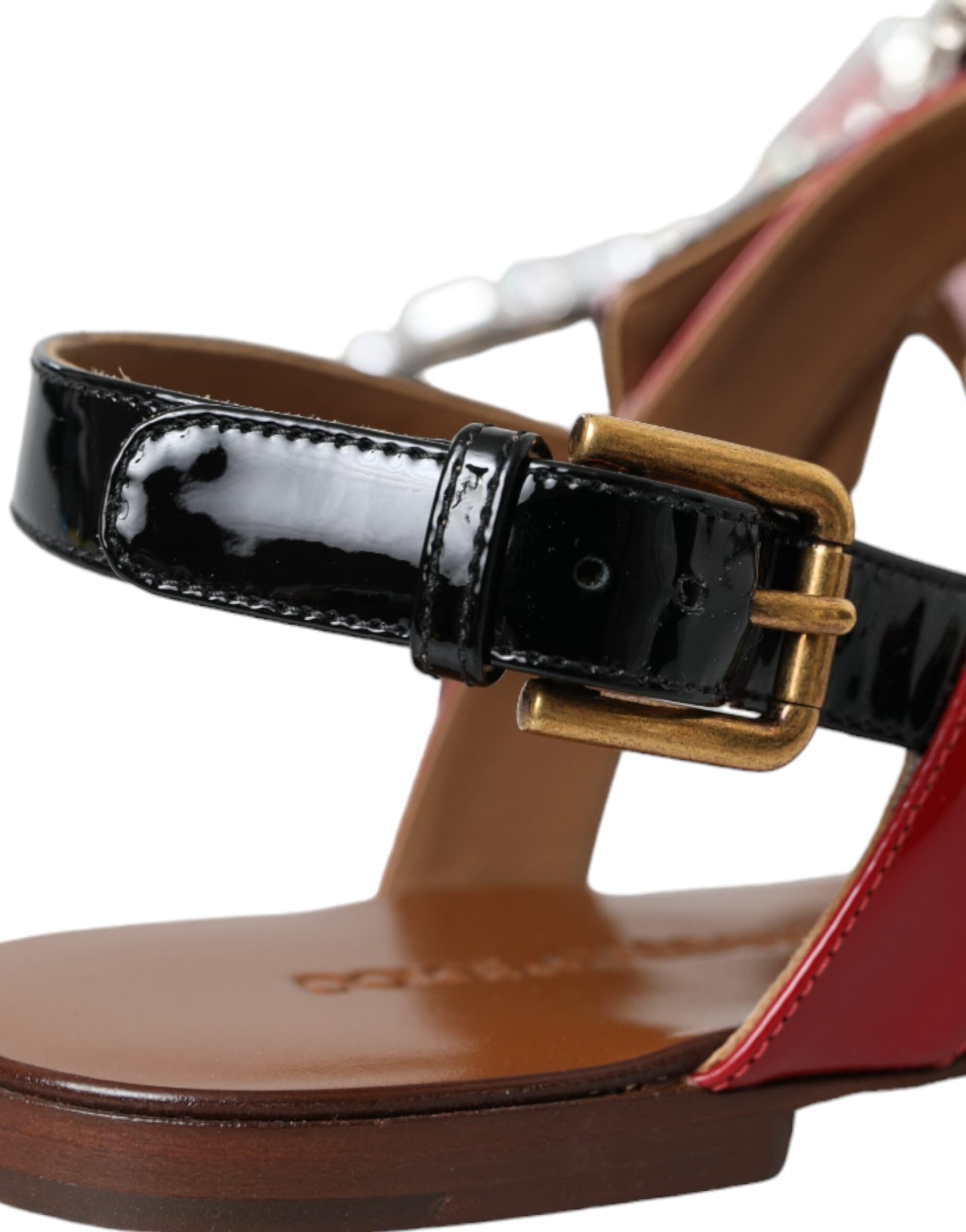 Dolce & Gabbana Multicolor Crystal Sandals Flip Flops Shoes - 8