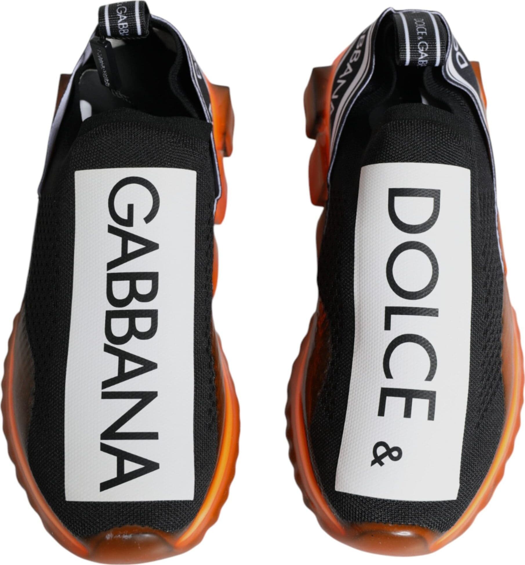 Dolce & Gabbana Black Orange Sorrento Slip On Sneakers Shoes - 2