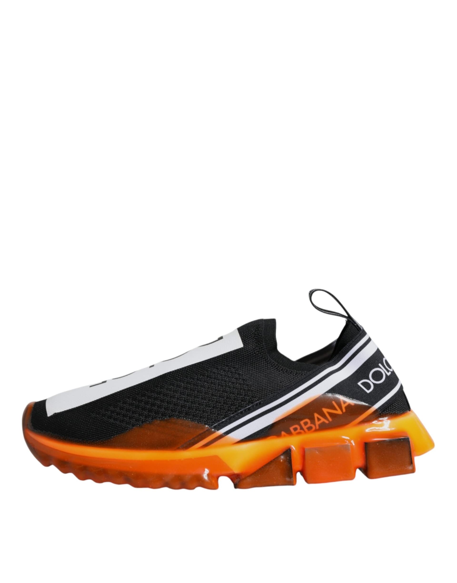 Dolce & Gabbana Black Orange Sorrento Slip On Sneakers Shoes - 5