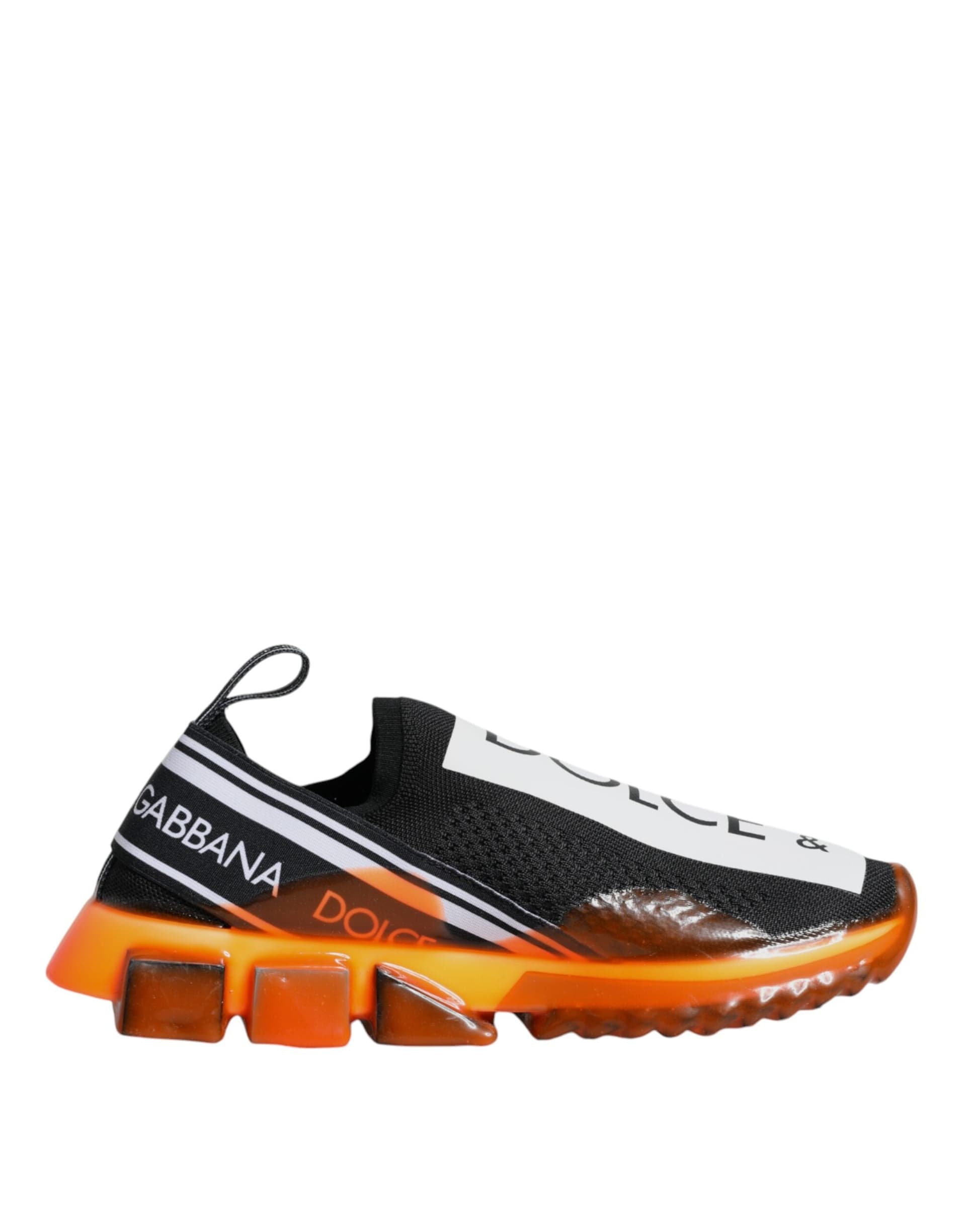Dolce & Gabbana Black Orange Sorrento Slip On Sneakers Shoes - 6