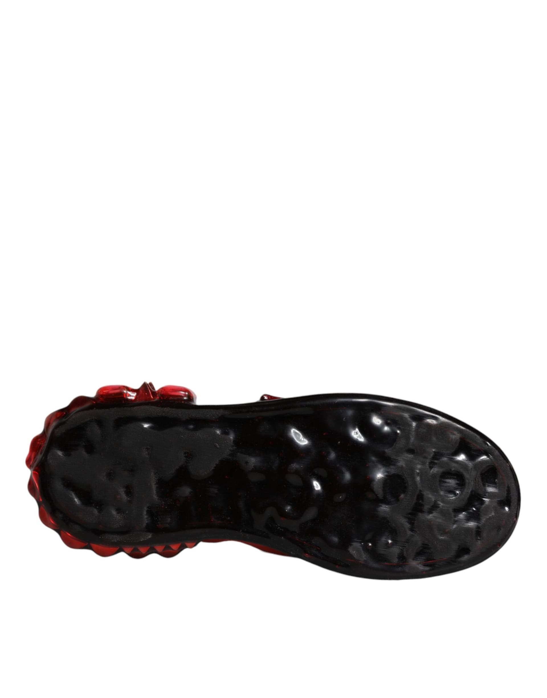 Dolce & Gabbana White Red Crystals Leather Portofino Sneakers Shoes - 7