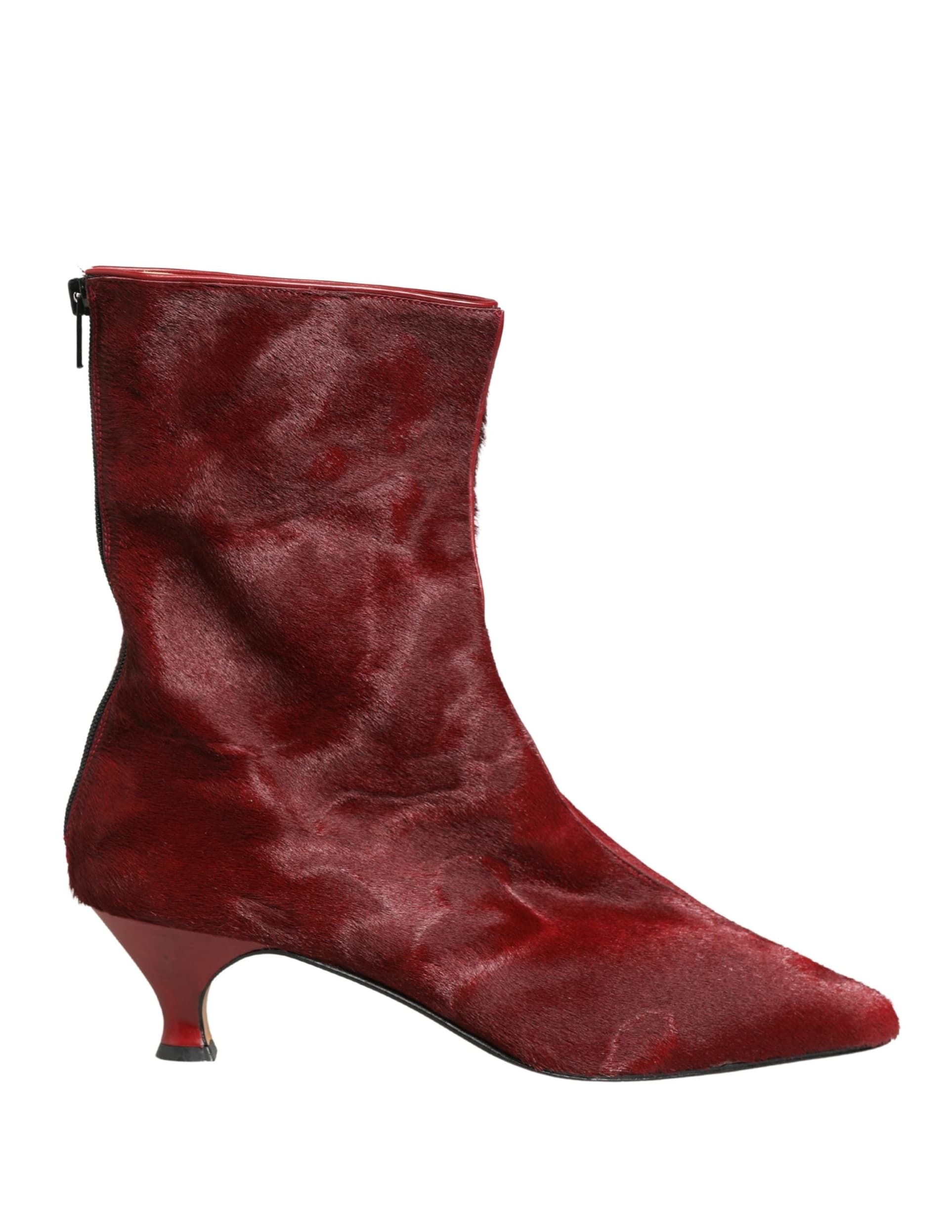Dolce & Gabbana Burgundy Mid Calf Boots Shoes - 7