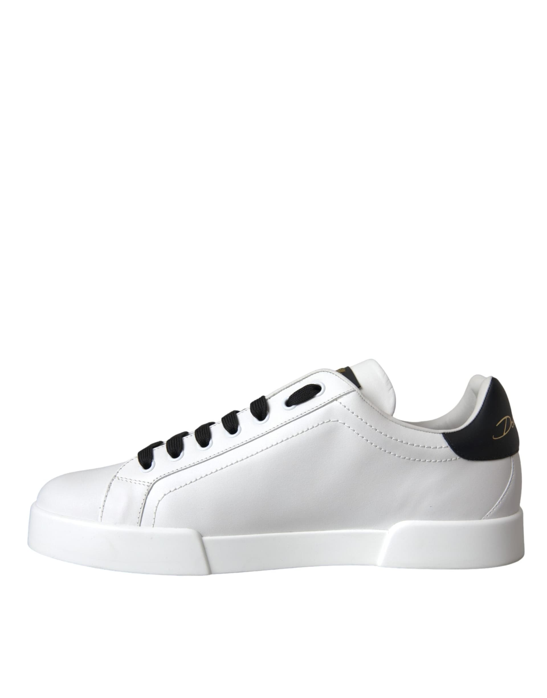 Dolce & Gabbana White Leather DG Logo Casual Low Top Sneakers Shoes - 4