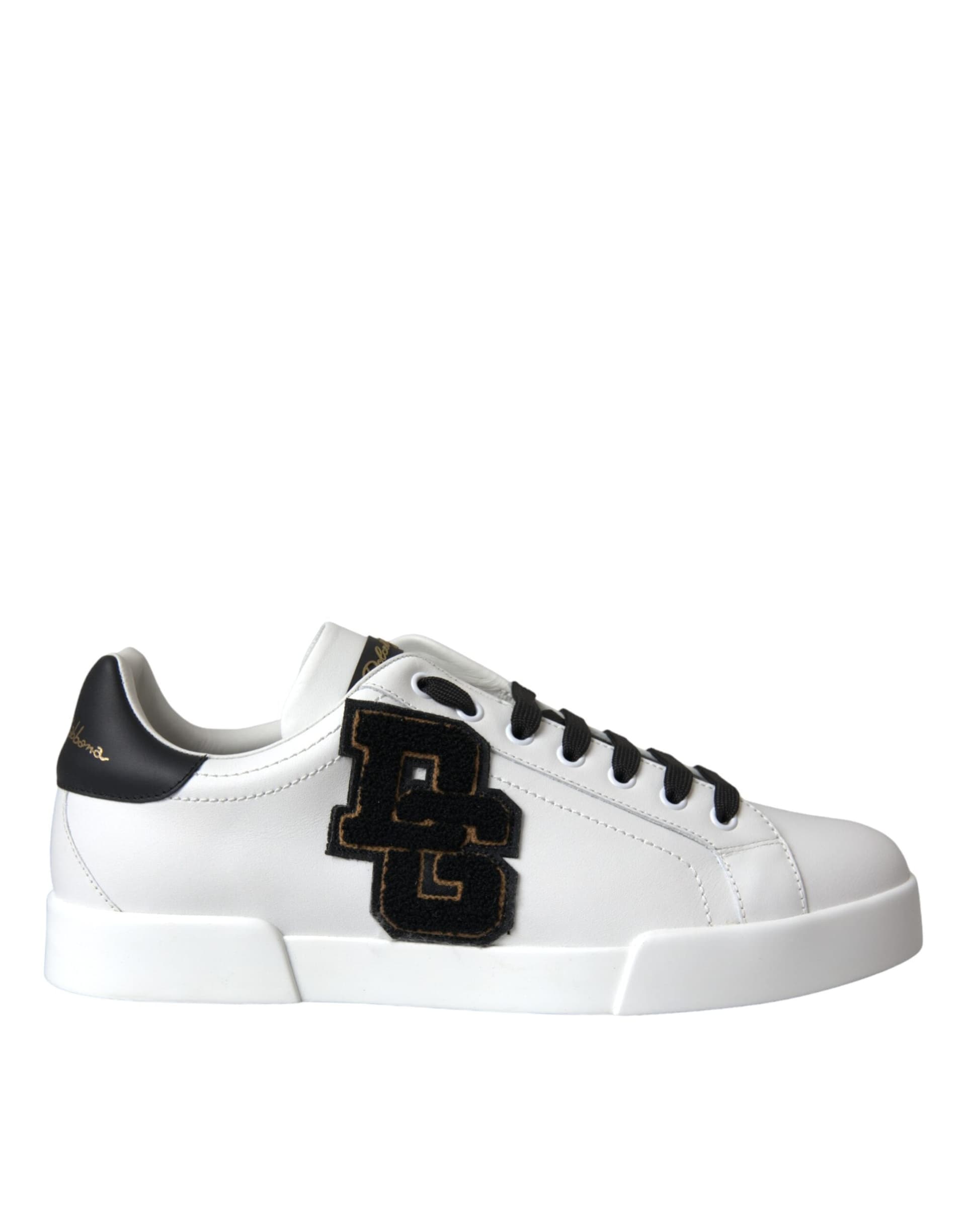 Dolce & Gabbana White Leather DG Logo Casual Low Top Sneakers Shoes - 6