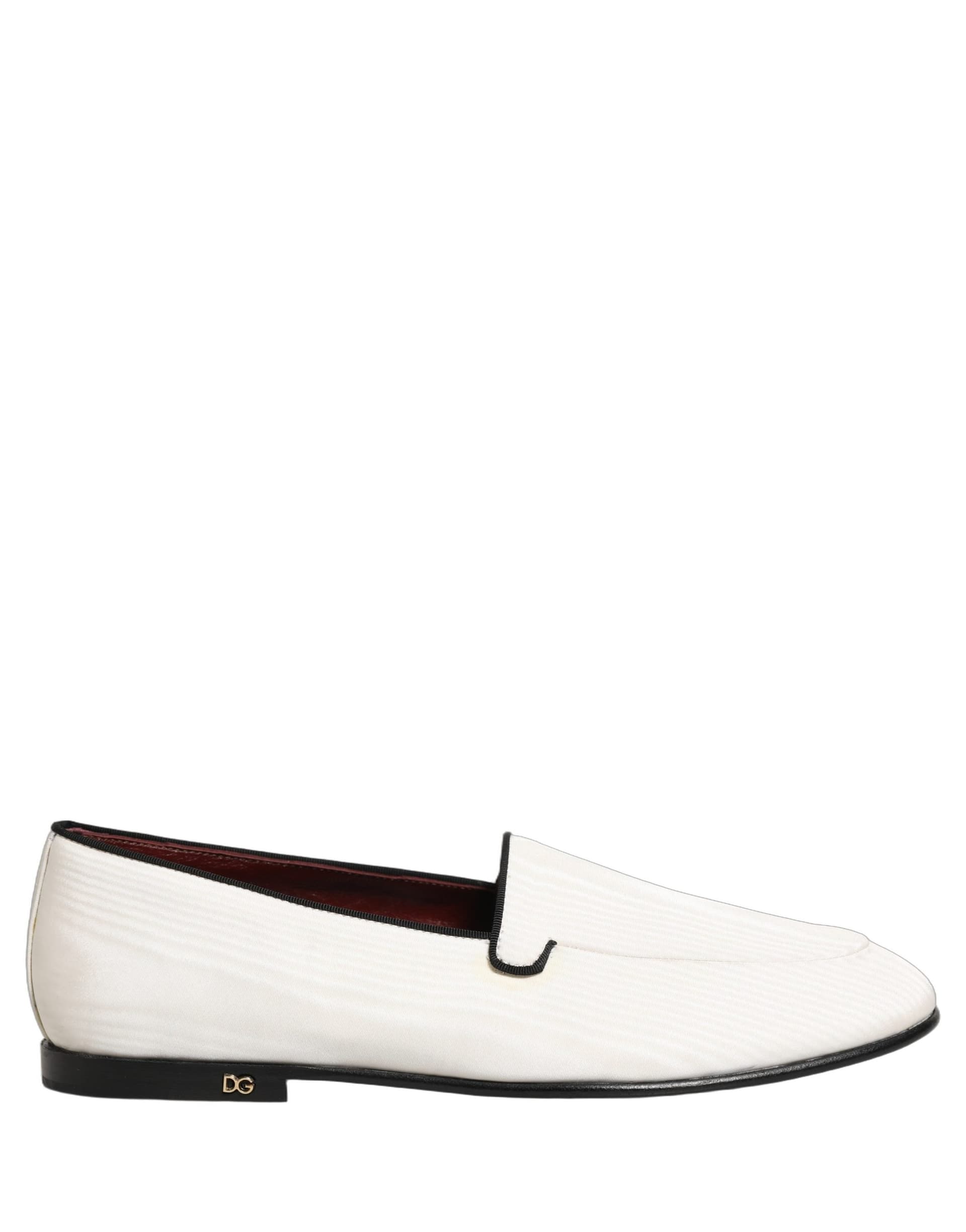 Dolce & Gabbana White Velvet Slip On Men Flats Loafers Shoes - 6