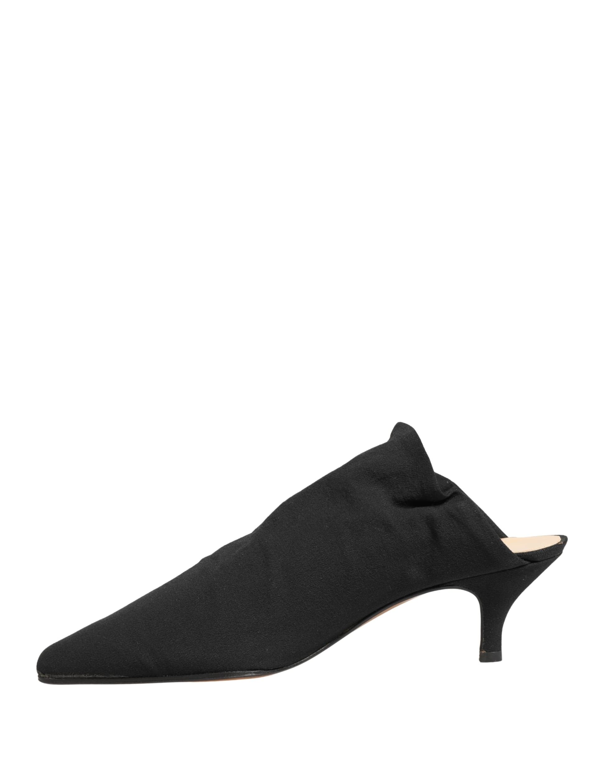 Dolce & Gabbana Black Suede Heel Mule Shoes - 7