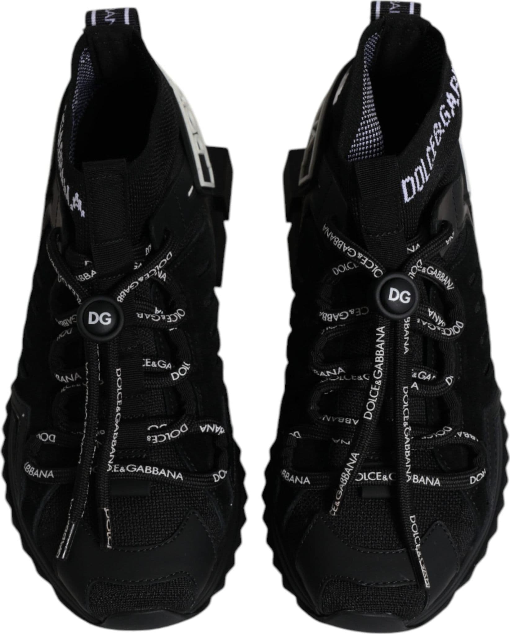 Dolce & Gabbana Black Sorrento Socks Logo Sneakers Shoes - 2