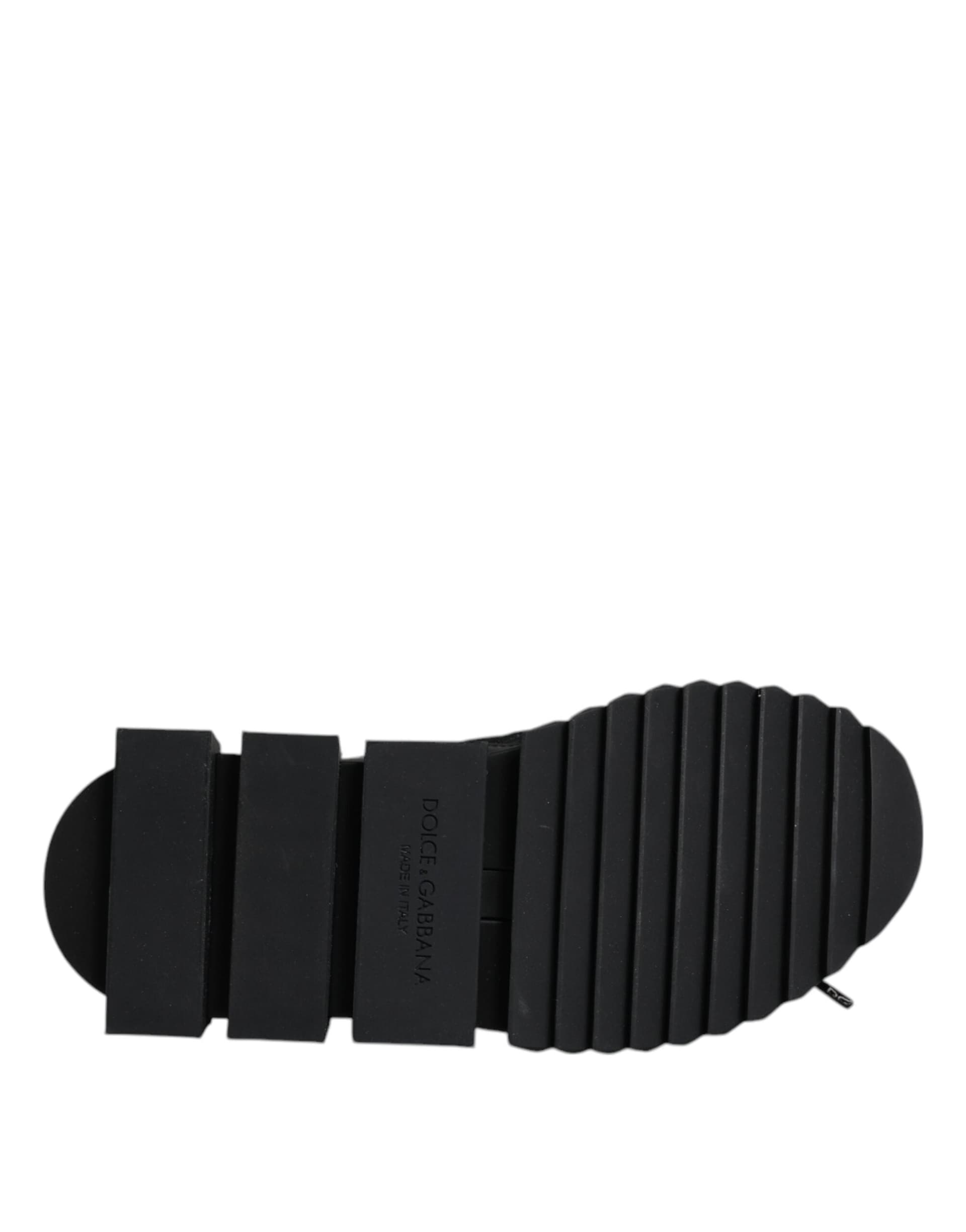 Dolce & Gabbana Black Sorrento Socks Logo Sneakers Shoes - 8
