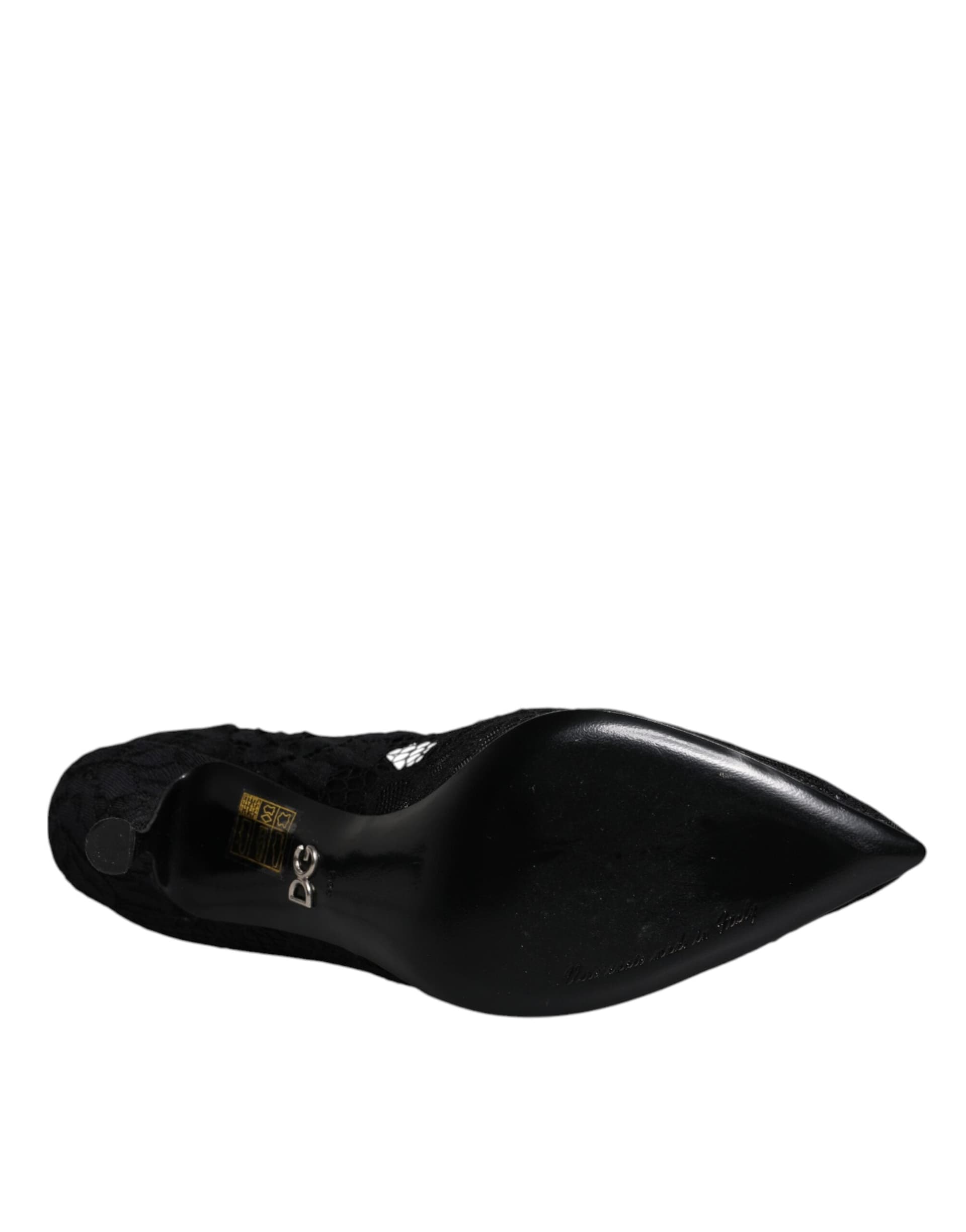 Dolce & Gabbana Black Lace Crystals Mary Jane Pumps Shoes - 8
